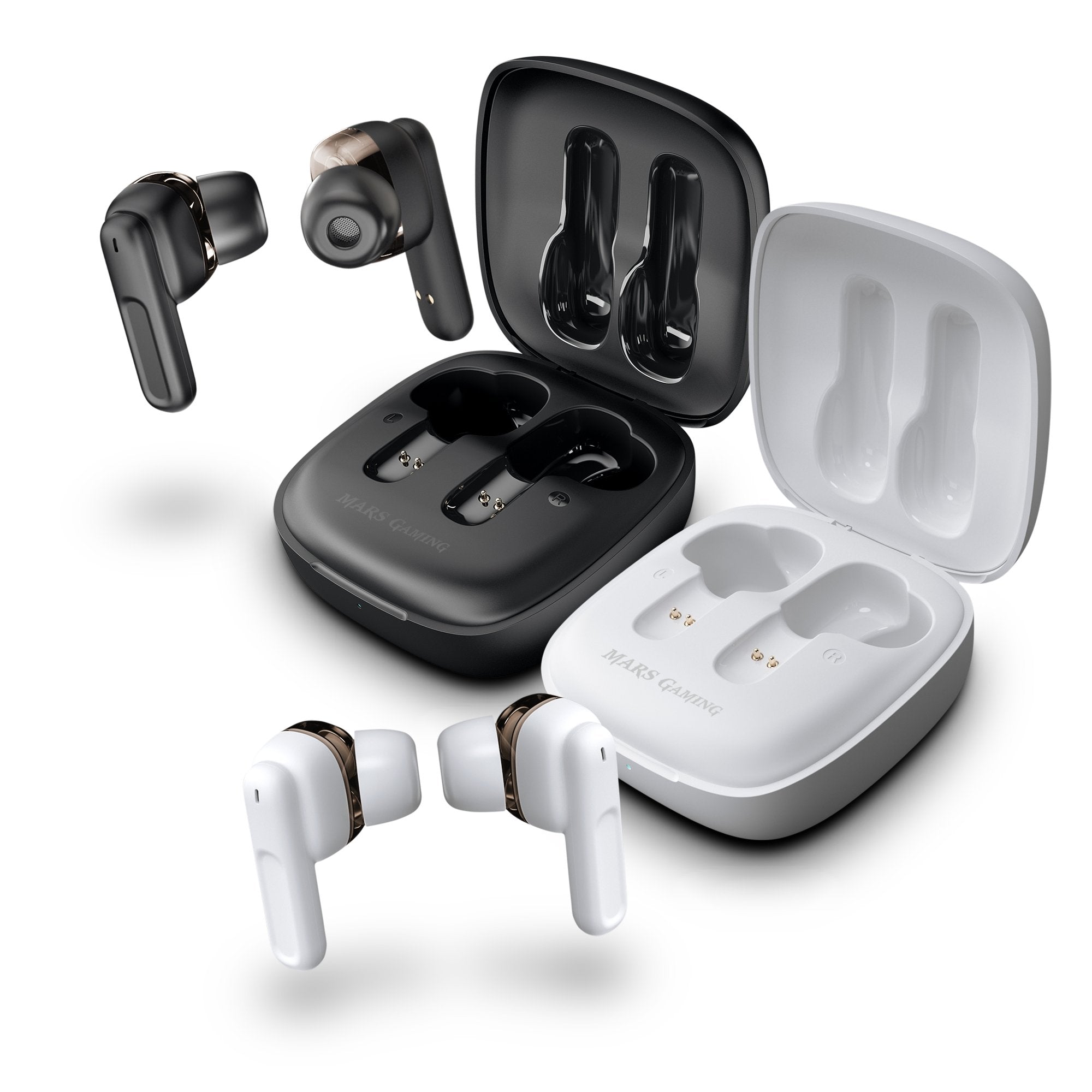 Auriculares Bluetooth Mars Gaming Mhib Con Estuche De Carga Autonomía 4h Blancos