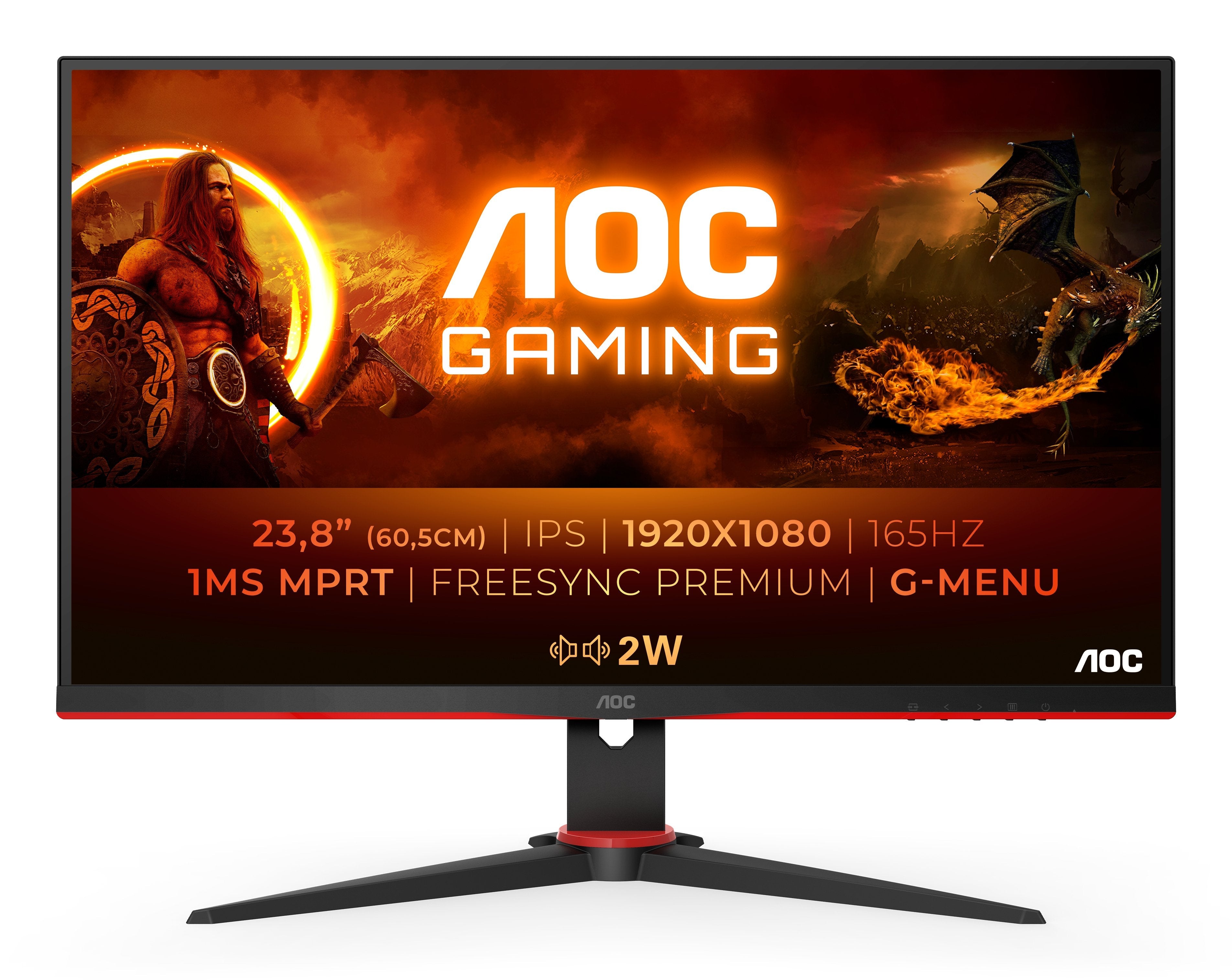 Monitor Gaming Aoc 24g2spae Bk 23.8' Full Hd 1ms 165hz Ips Multimedia Negro