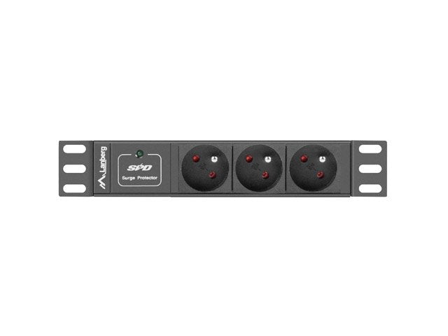 Lanberg Regleta De Alimentación Para Rack De 10 "(1u, 16a, 3x 230v Pl)