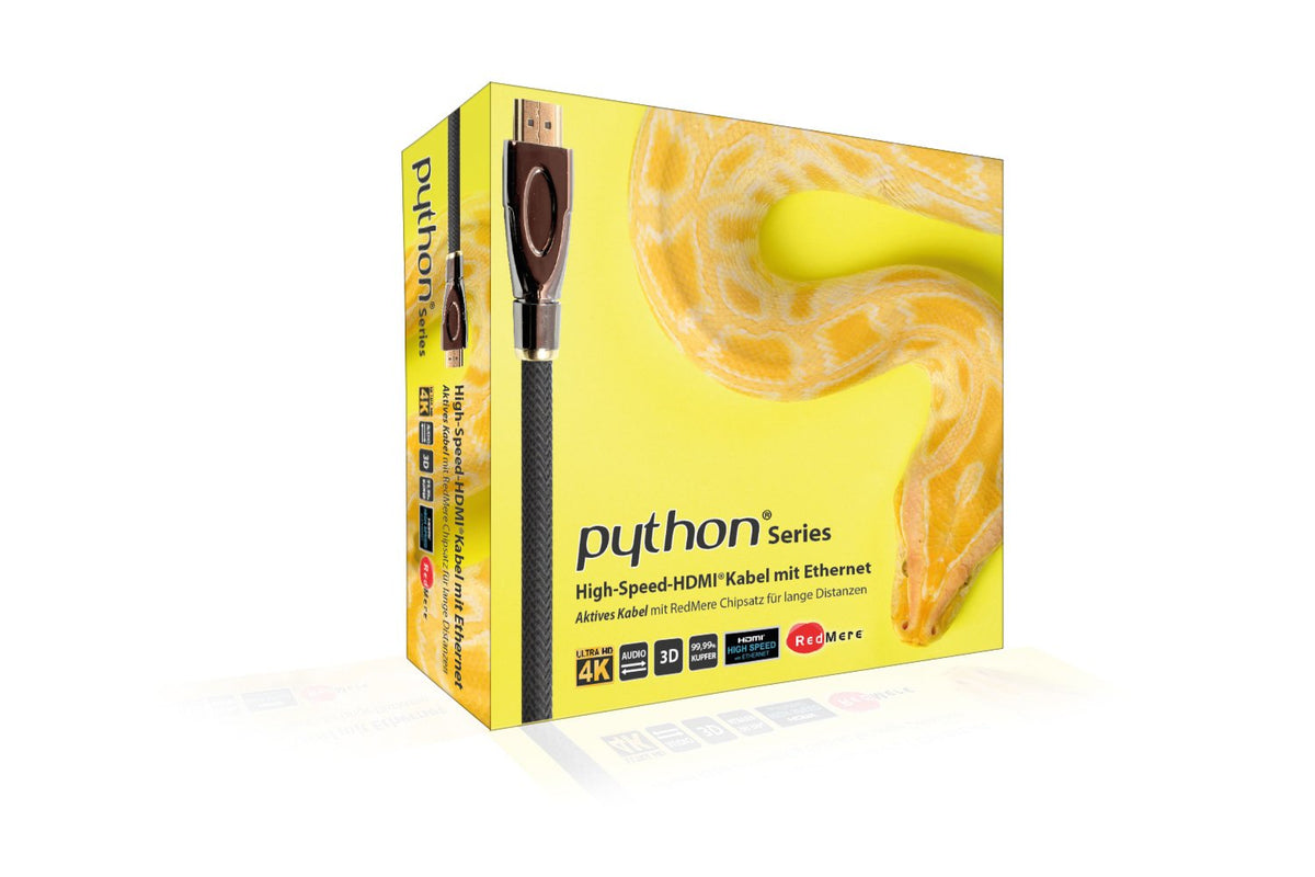 Python Hdmi® 2.0 Cable Activo 4k2k Malla De Nailon Negro 25m
