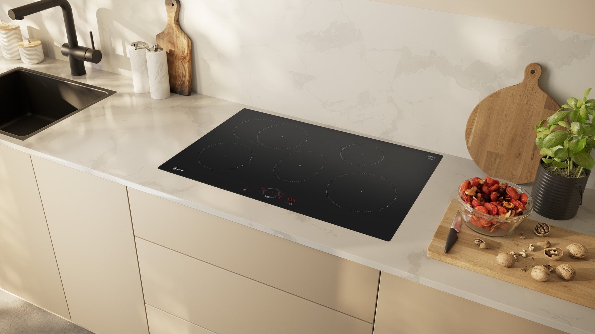 Neff T58phf1l0 N 70, Placa De Cocina Independiente Negra, 80 Cm T58phf1l0