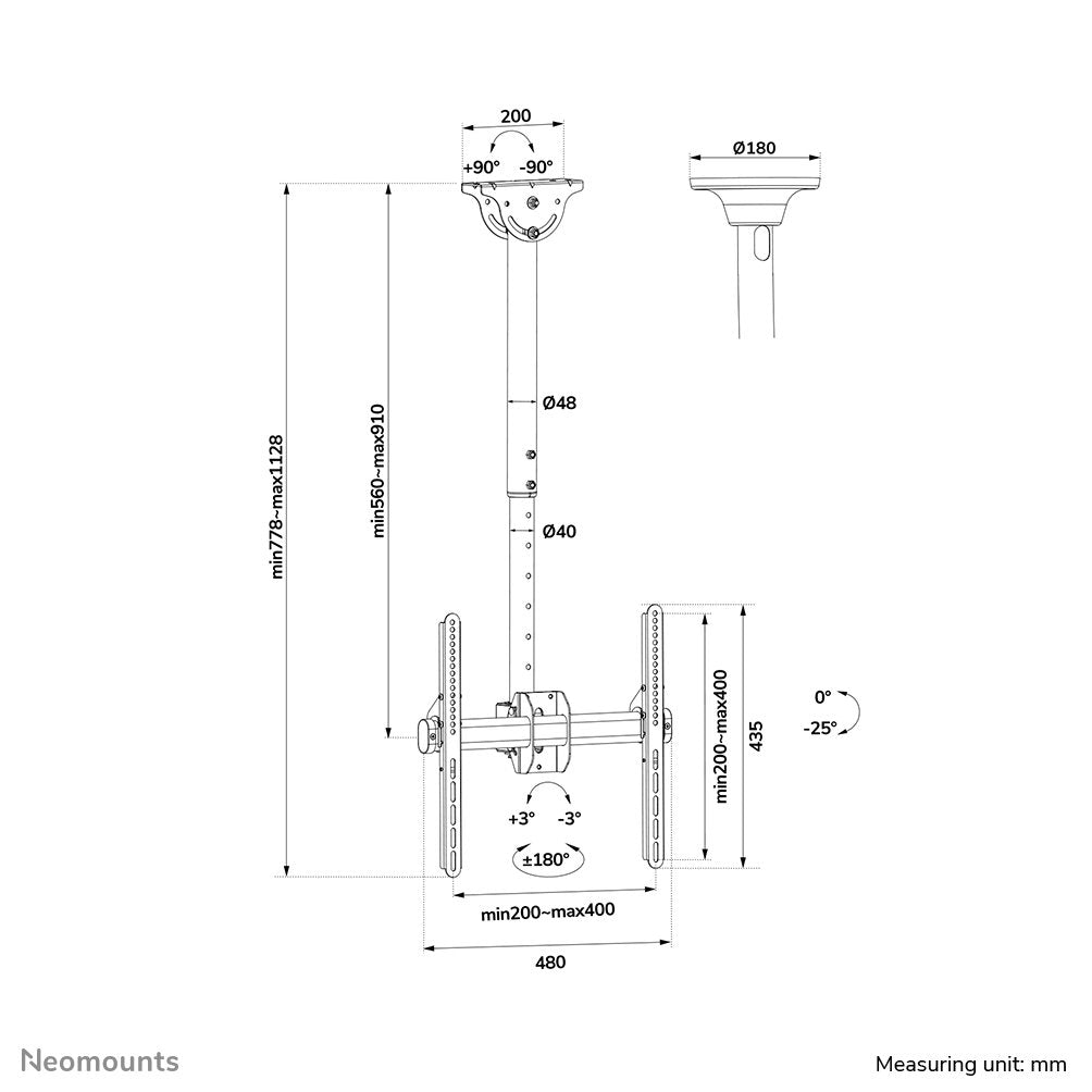Newstar Soporte De Techo Para Tv