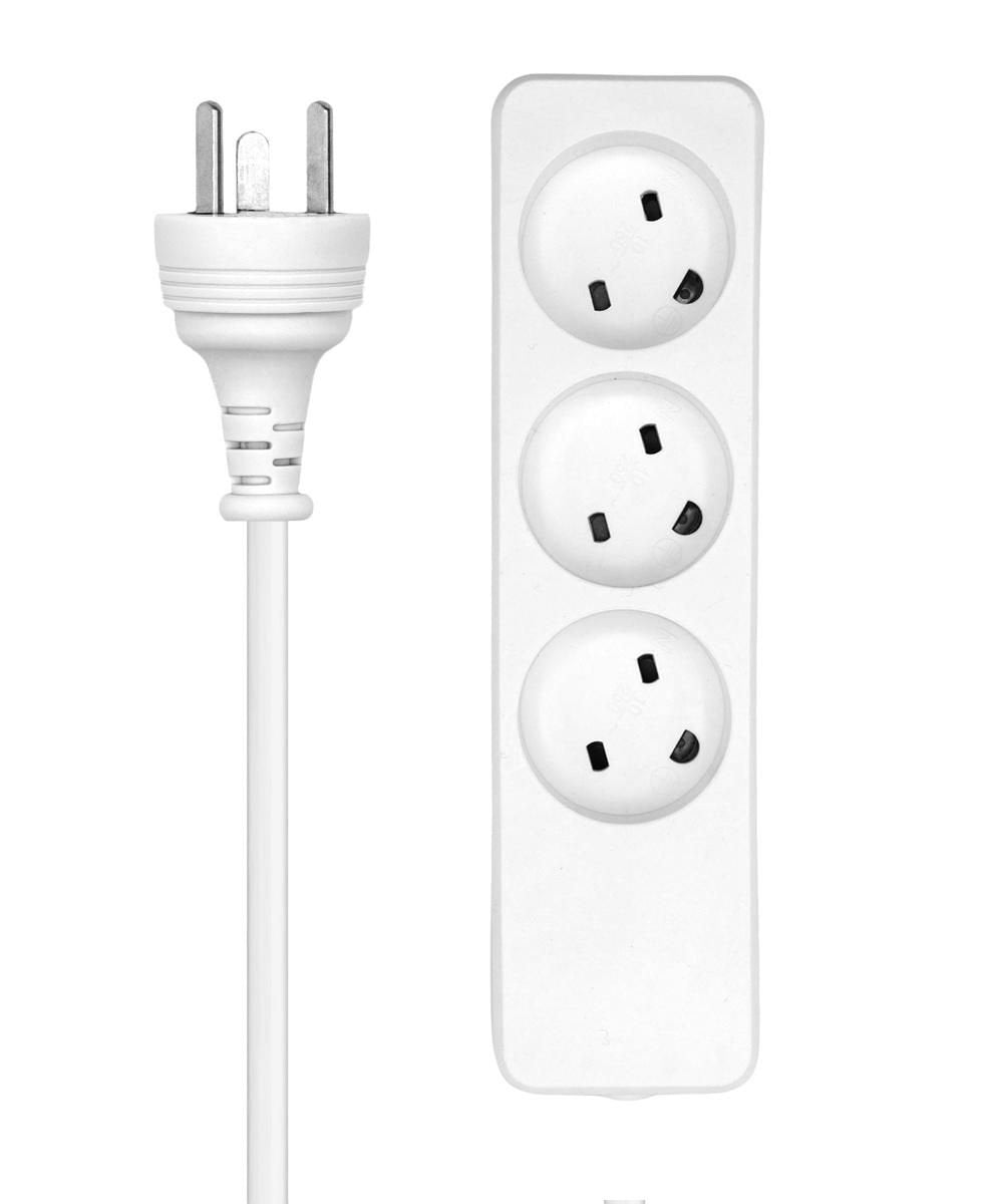 Danish Edb Power Strip 3-Way  White, 3m Cable