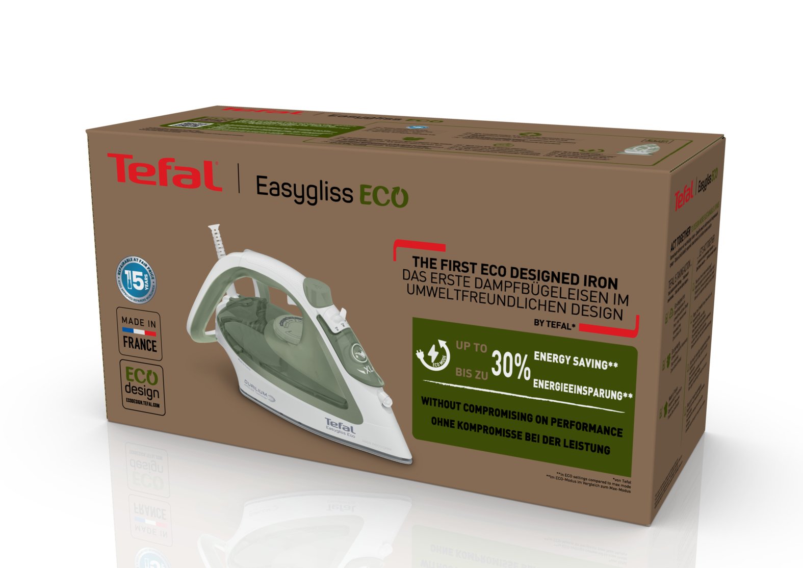 Tefal Easygliss Eco Fv5781e1 Plancha Vapor-Seco Durilium Airglide Soleplate 2800 W Blanco, Verde