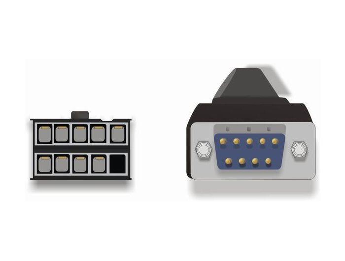 Delock Cabezal De Pin De Cable Serial Rs-232 Hembra A Diseño De Db9 Macho 1:1