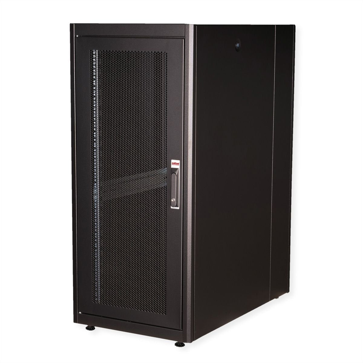 Roline 19-Zoll Serverschrank Basic 26 He, 600x1000 Bxt Perforiert Schwarz