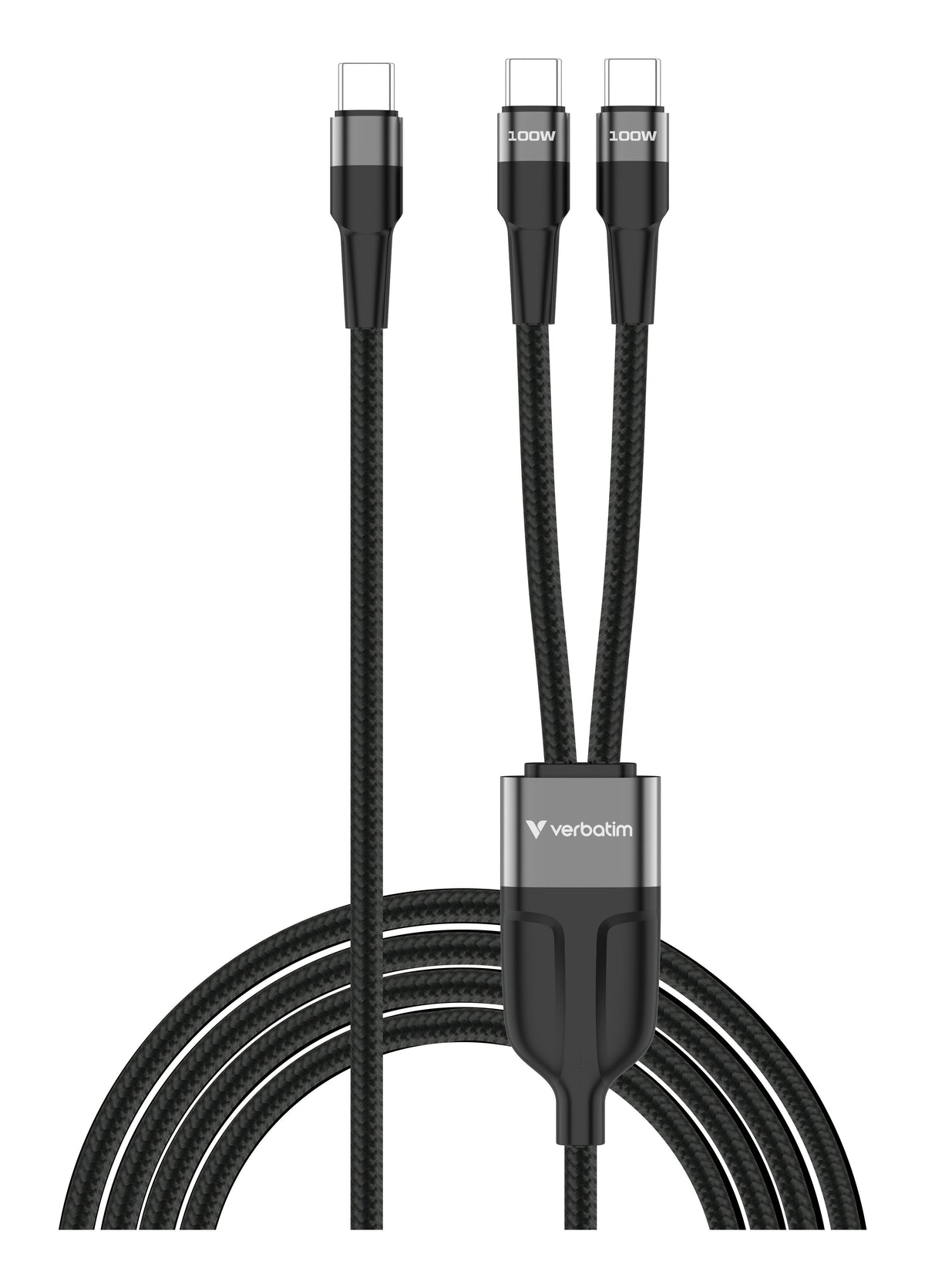 Verbatim Usb-Kabel Dual, Usb 2.0, Usb-C/2x Usb-C, Nylon,