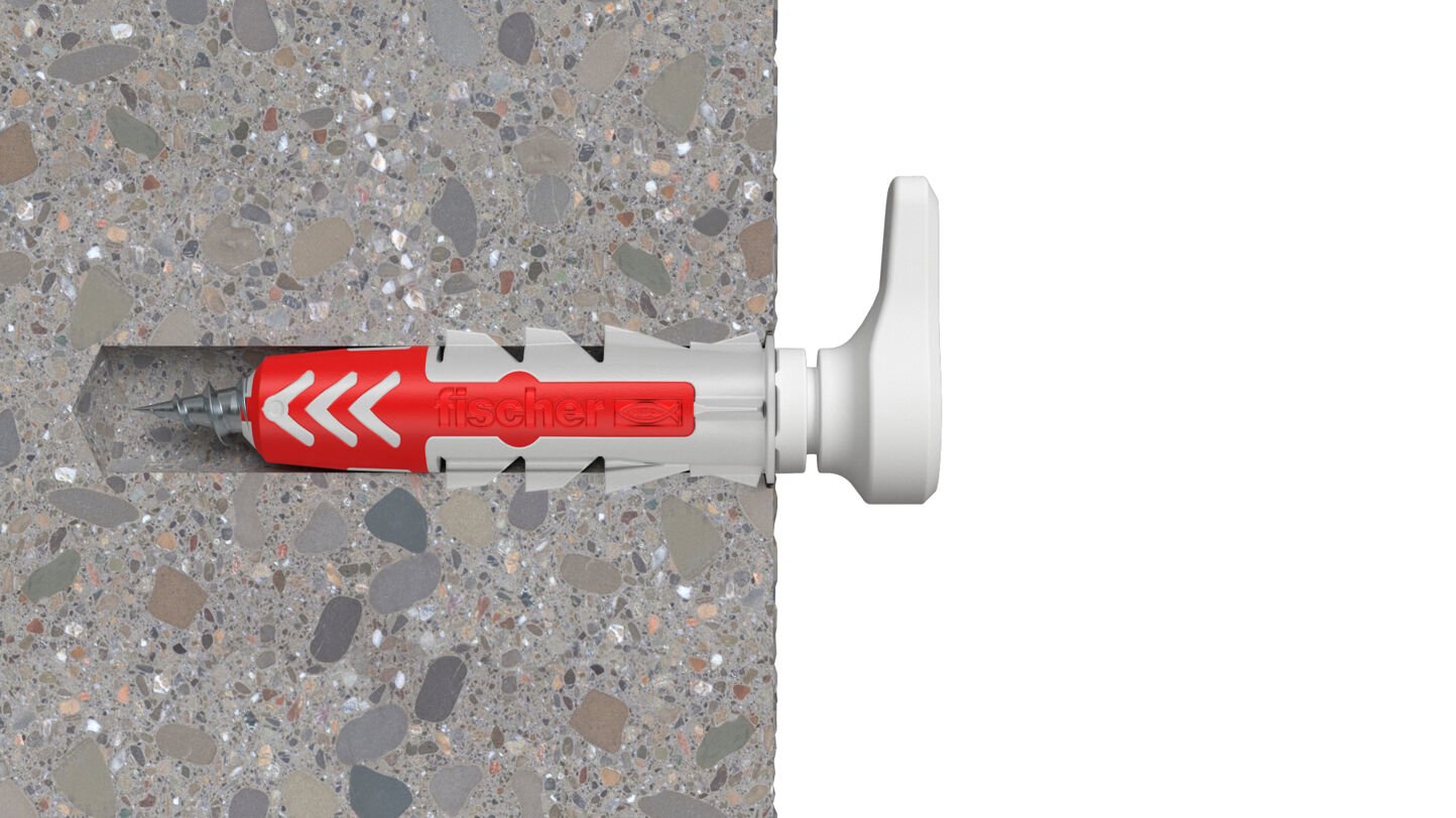 Tacos  Fischer Easyhook Angle Duopower 6x30 Blancos, 25 Piezas, Con Gancho Angular Easyhook