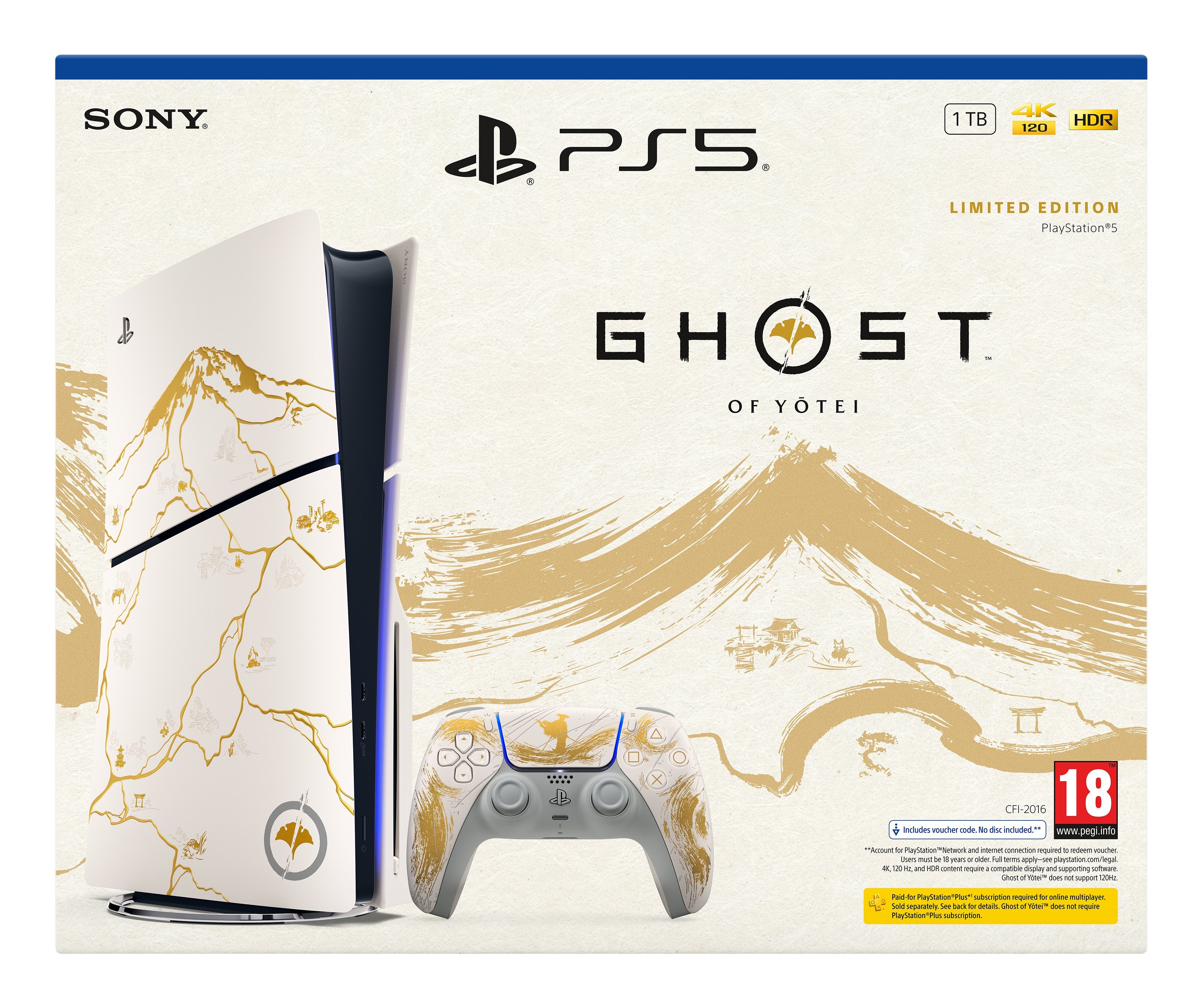 EAN 0711719599463 - Sony PlayStation 5 - Ghost of Yotei Gold Limited Edition 1 TB Wifi Negro, Blanco imagen 6