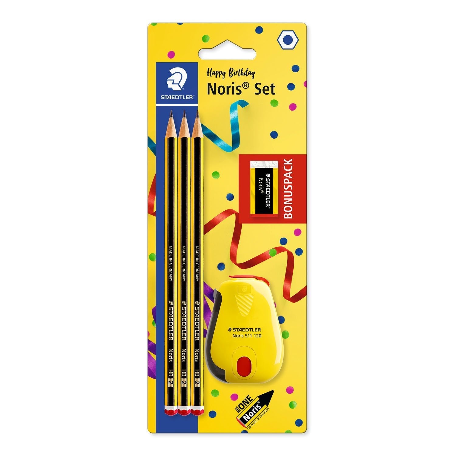 Staedtler Noris 120 Pack De 3 Lapices De Grafito Hexagonales + Goma + Sacapuntas