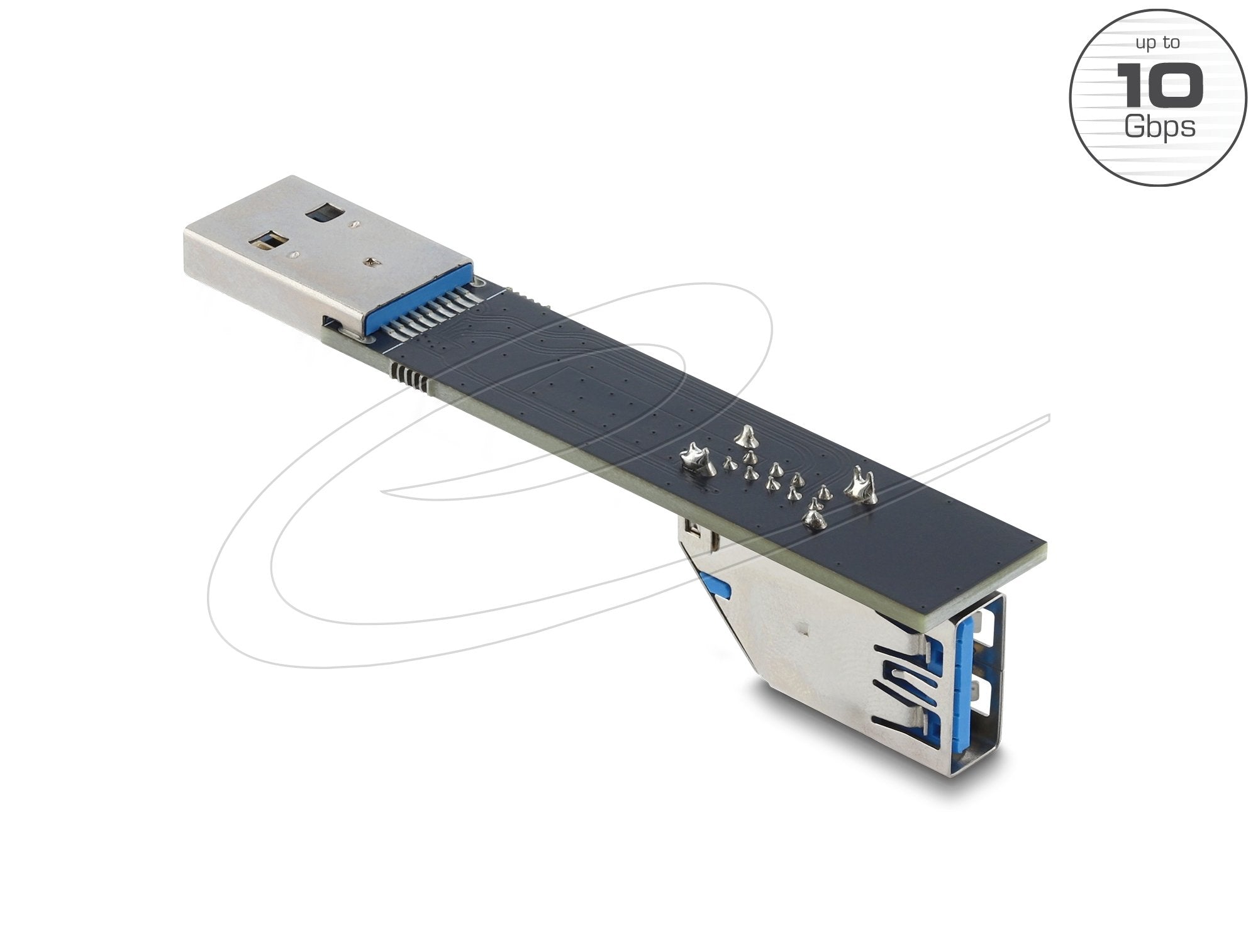 Delock Usb 10 Gbps Adapter Usb Typ-A Buchse Zu Stecker Gedreht 90° Unten