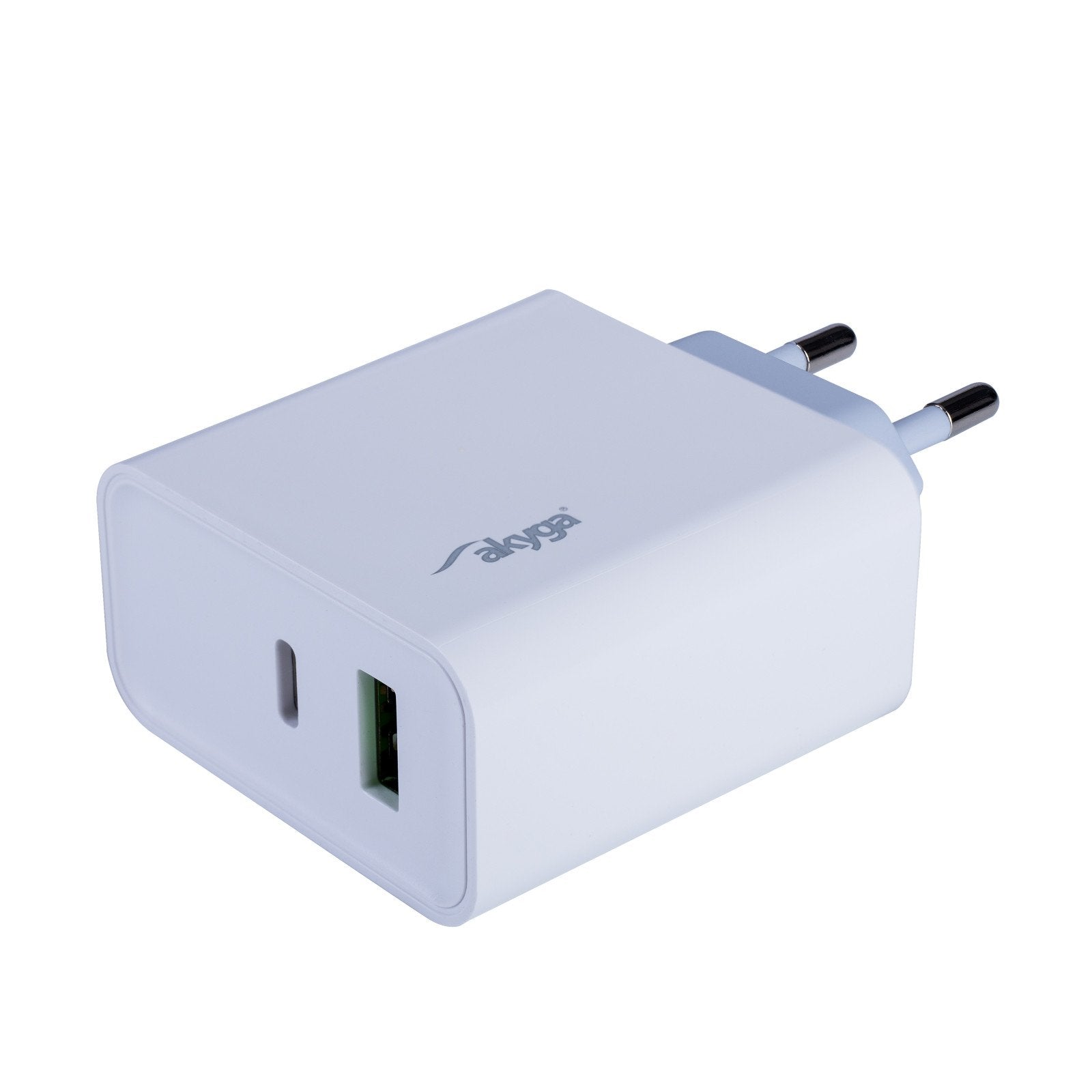 Akyga Cargador De Pared Ak-Ch-14 45w Usb-A + Usb-C Pd Quick Charge 3.0 5-20v / 2.25-3a Blanco