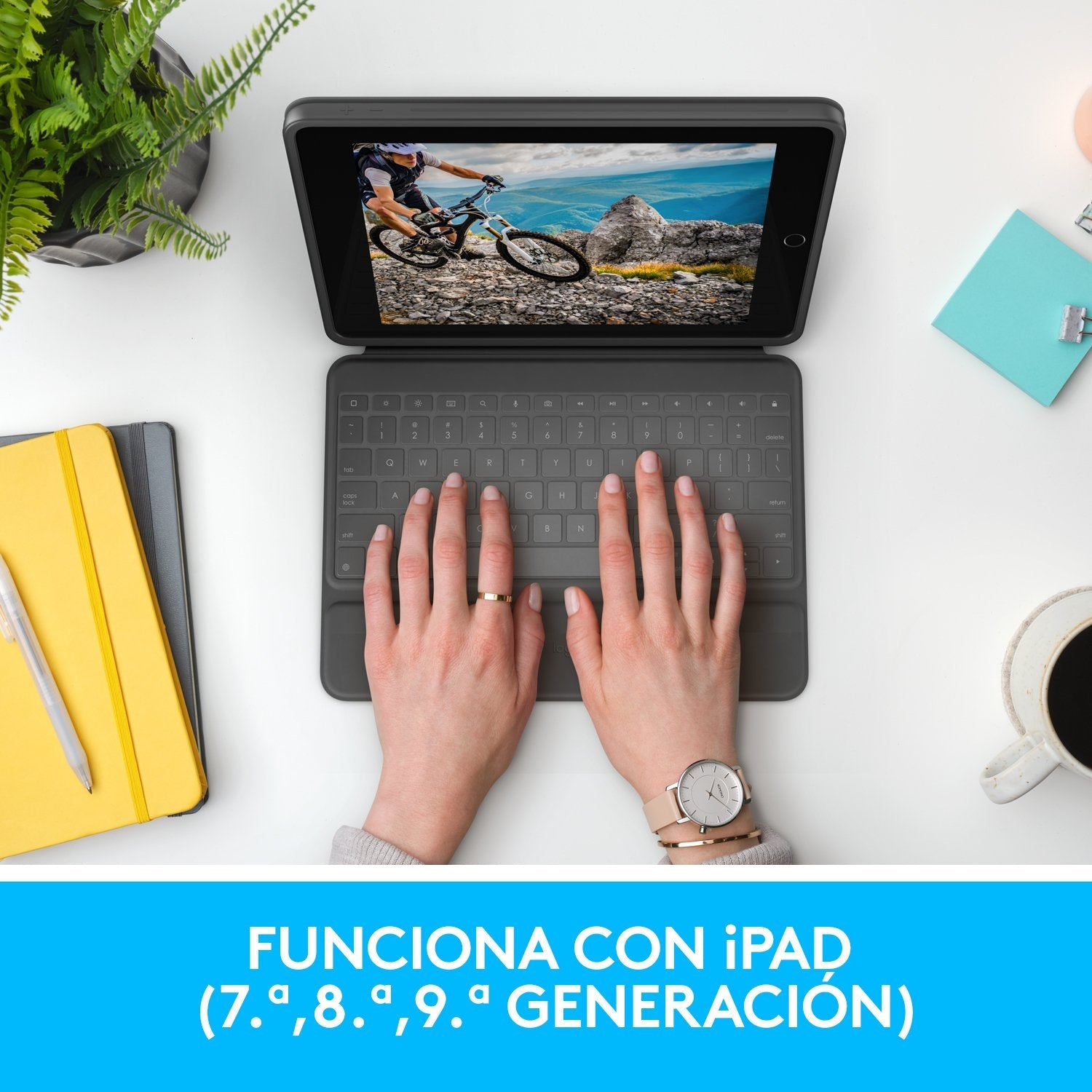 Teclado  Bluetooth Funda Logitech Rugged Folio Para Ipad ( 7 Generacion)  P/N:920-009317