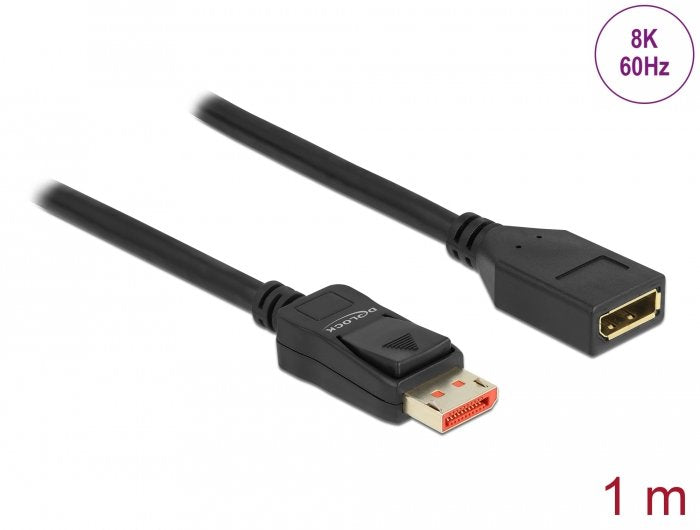 Delock Displayport Cable De Extensión 8k 60 Hz 1 M