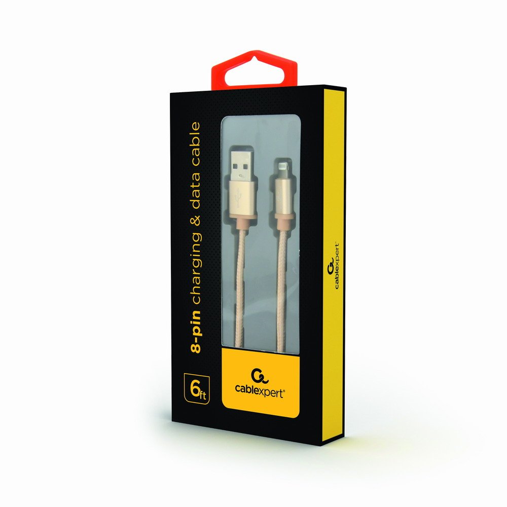 Cable Trenzado De Algodón De 8 Pines Con Conectores Metálicos, 1,8 M, Color Dorado