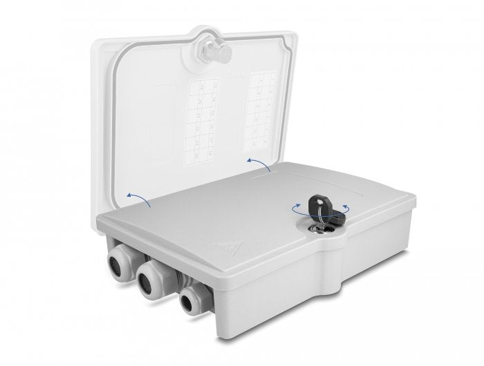 Lwl Verteilerbox Für Innen- Und Aussenbereich Ip55 Wasserfest Abschliessbar 6 Port Grau