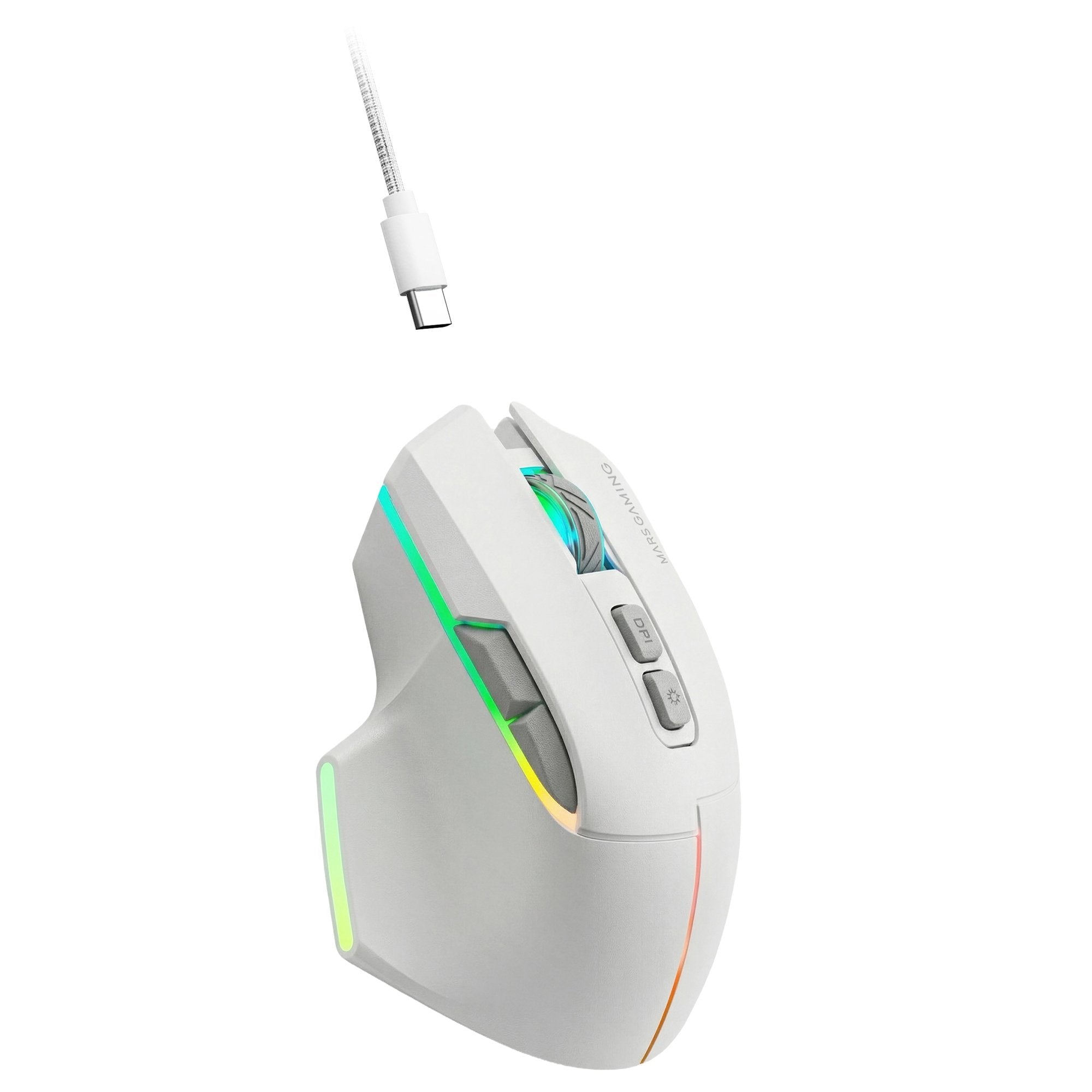 Mouse Mars Gaming Wireless Y Bluetooth Mmw-Vector Tri-Mode 2.4g Ghz Bt 5.4 Usb-C 7 Botones 12000 Dpi