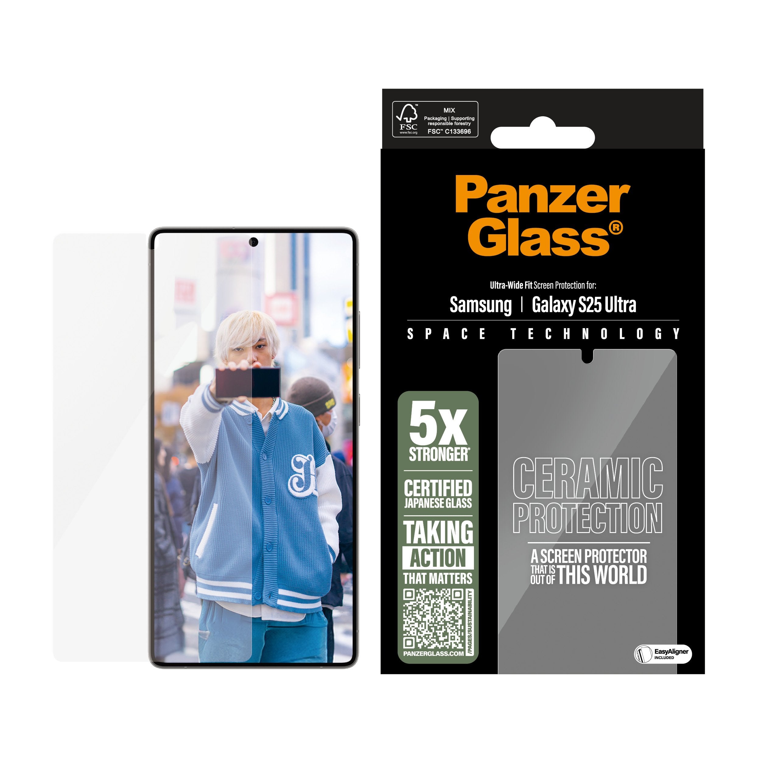 EAN 5715685017452 - PanzerGlass ® Ceramic Screen Protector Samsung Galaxy S25 Ultra | Ultra-Wide Fit w. EasyAligner Protector imagen 2