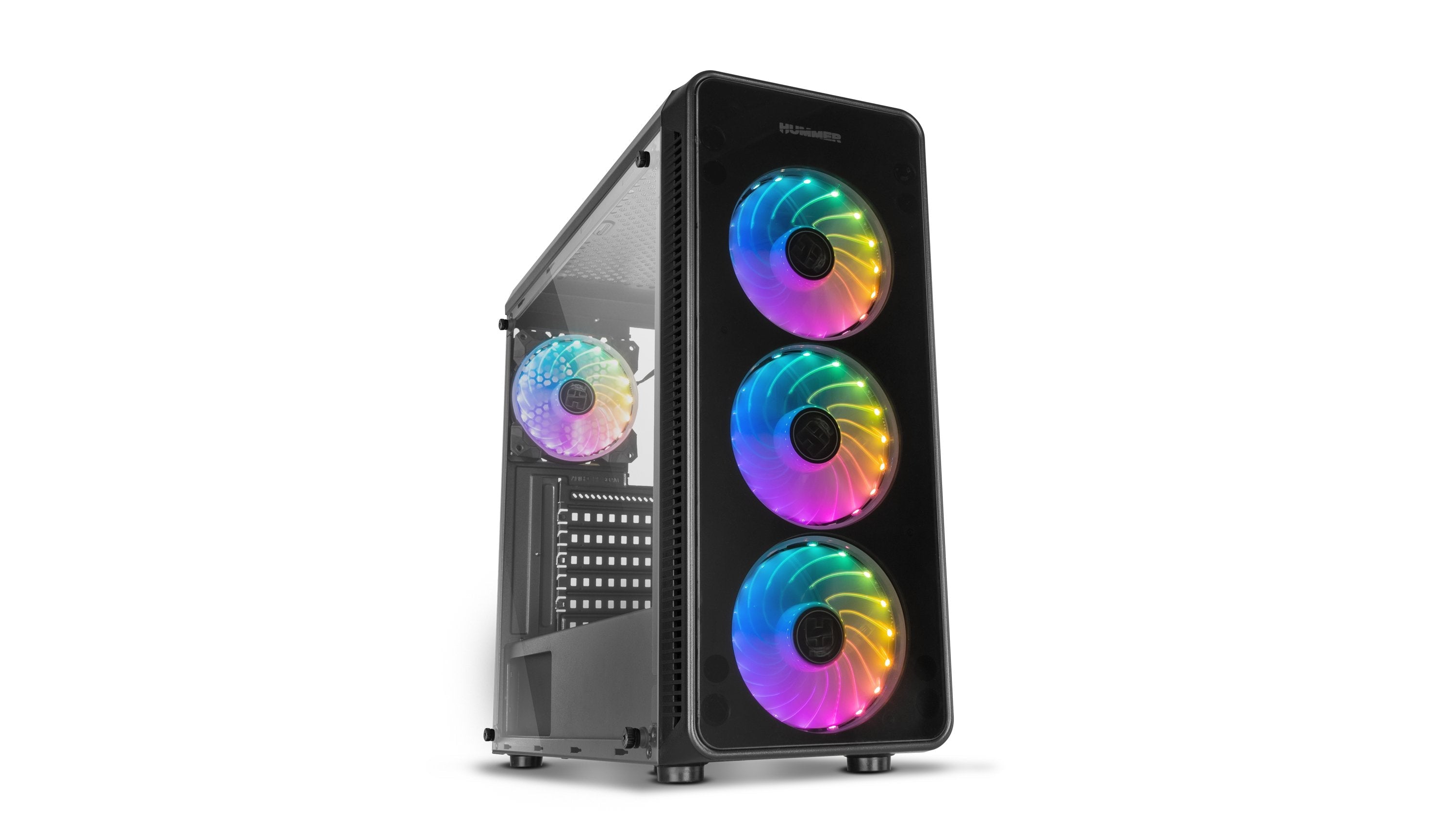 Caja Pc Nox Atx Hummer Tgm Rainbow 1xusb3.0 2xusb2.0 Negro Rgb