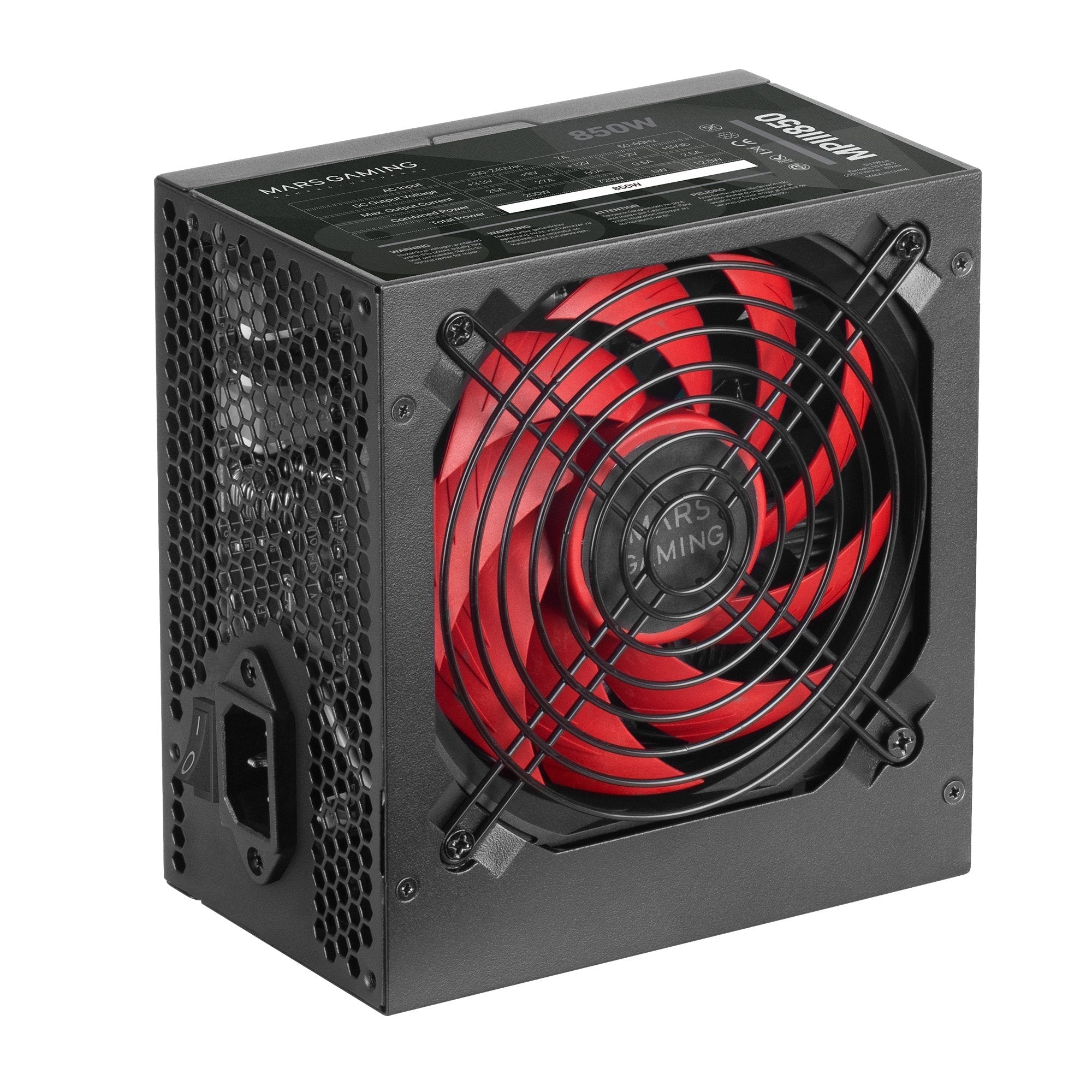 EAN 8435693102519 - Mars Gaming MPIII850 unidad de fuente de alimentación 20+4 pin ATX Negro, Rojo imagen 4