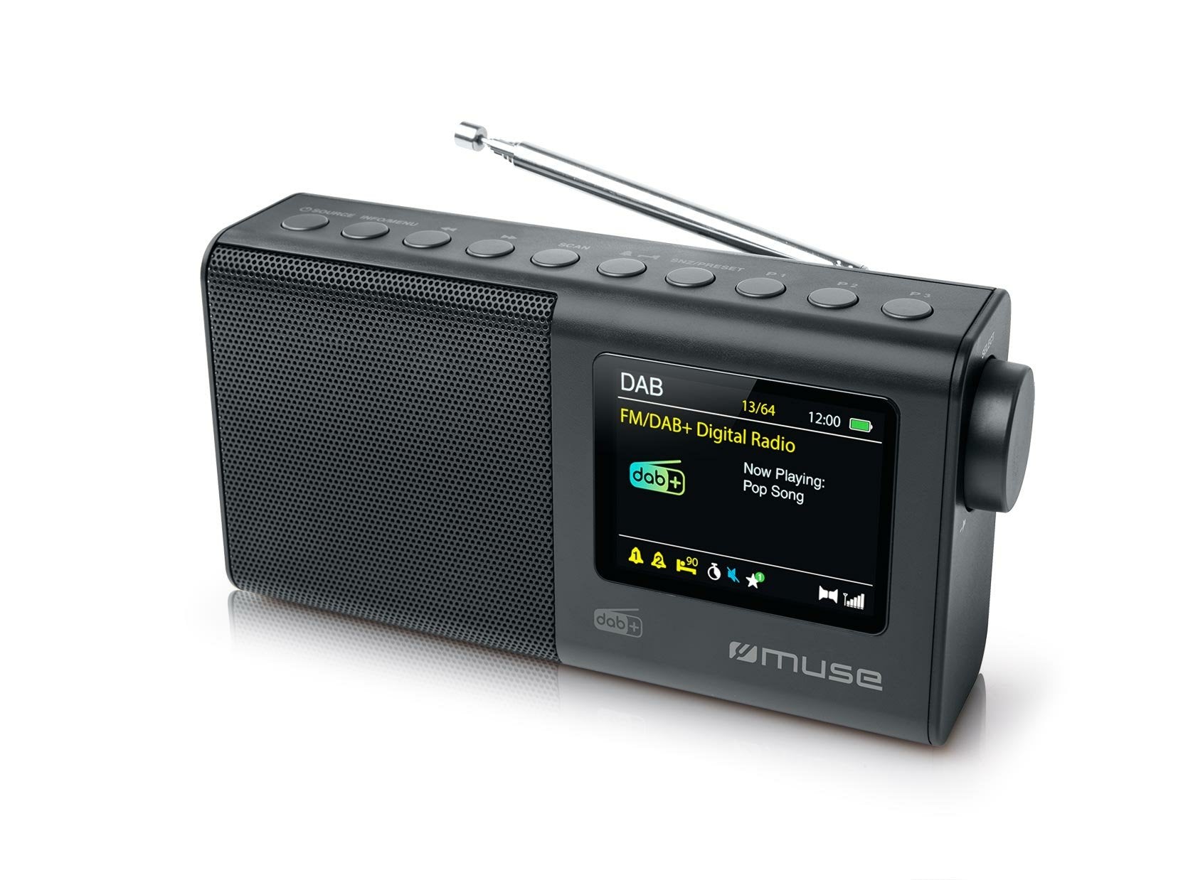 Muse Radio Portátil M-117 Db Negro, Fm, Dab/Dab+