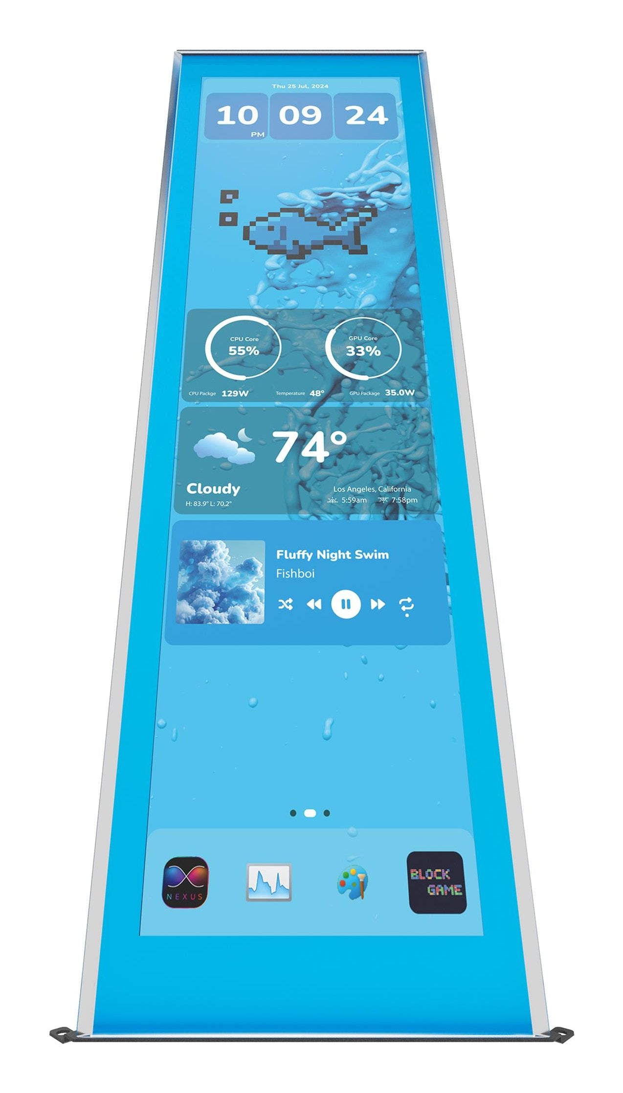 Hyte Y70 Actualización De Pantalla Táctil Blueberry Milk 36,8 Cm (14,5 Pulgadas), Azul, Pantalla Táctil De 14,5 Pulgadas Acc-Hyte-Lk-Y7tti-Bm 