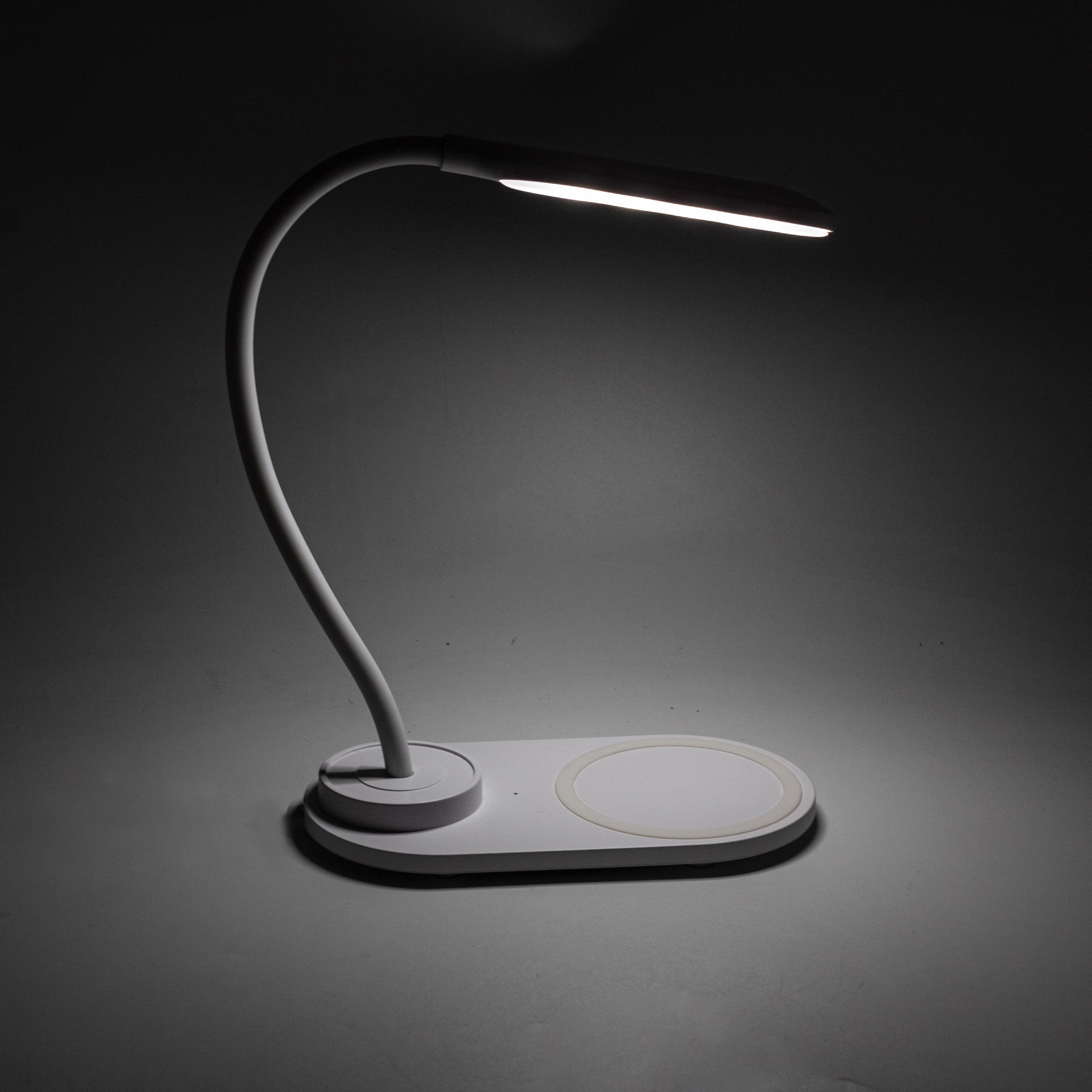 Lampara Led Denver Lqi - 55 Con Cargador De Movil Inalambrico - 3 Tonos De Luz