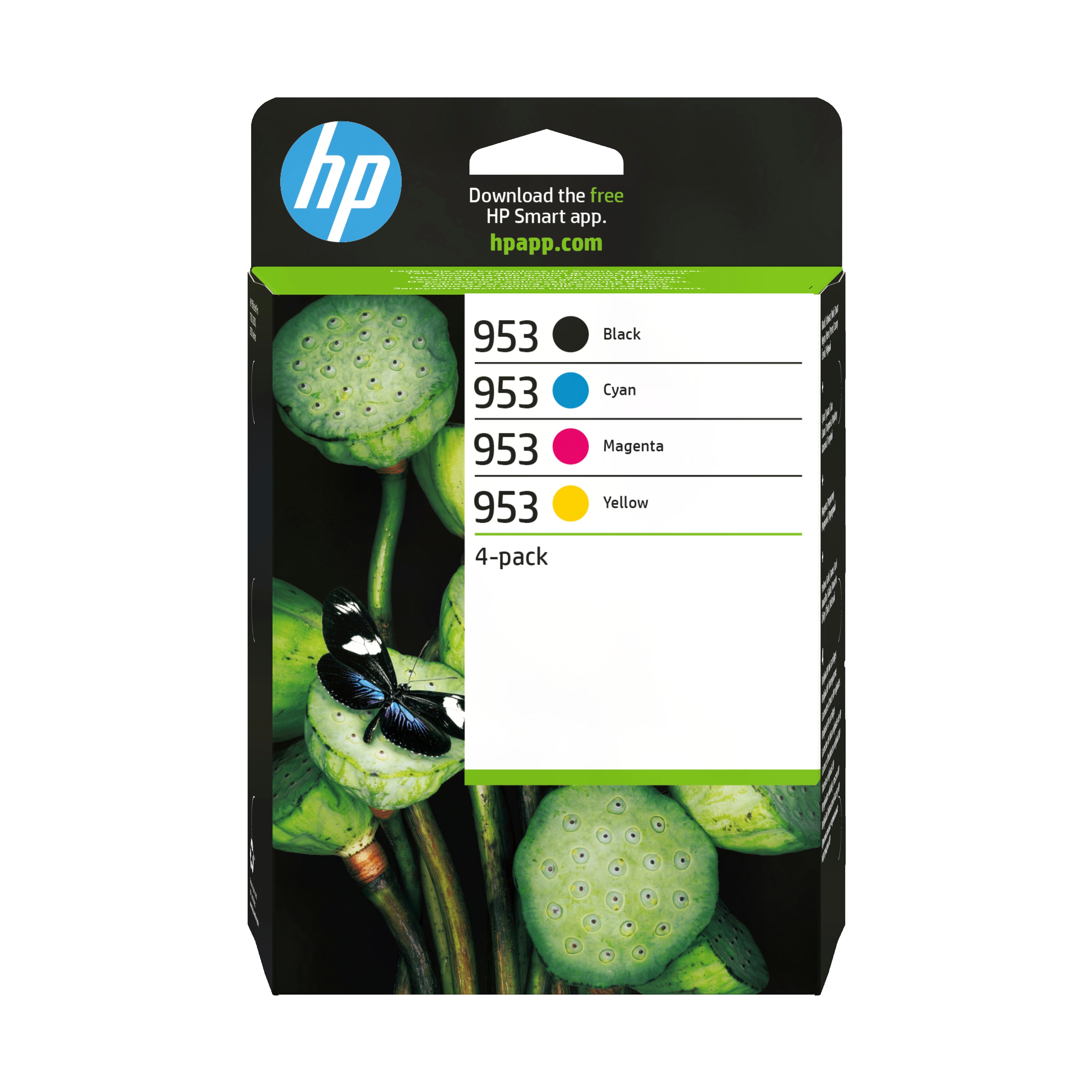 EAN 0195122352196 - HP 953 4-Pack CMYK(4) Original Ink Cartridge Combo cartucho de tinta 4 pieza(s) Rendimiento estándar Negr imagen 1