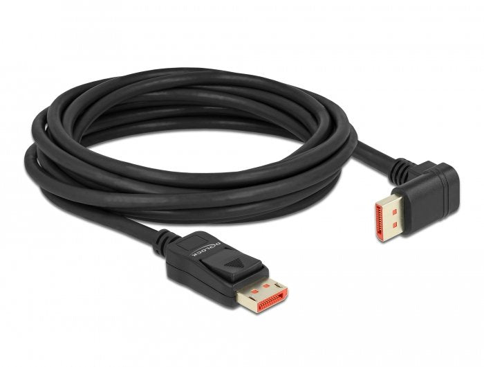 Delock Cable Displayport Macho Recto A Macho 90° Hacia Abajo En Ángulo 8k 60 Hz 5 M