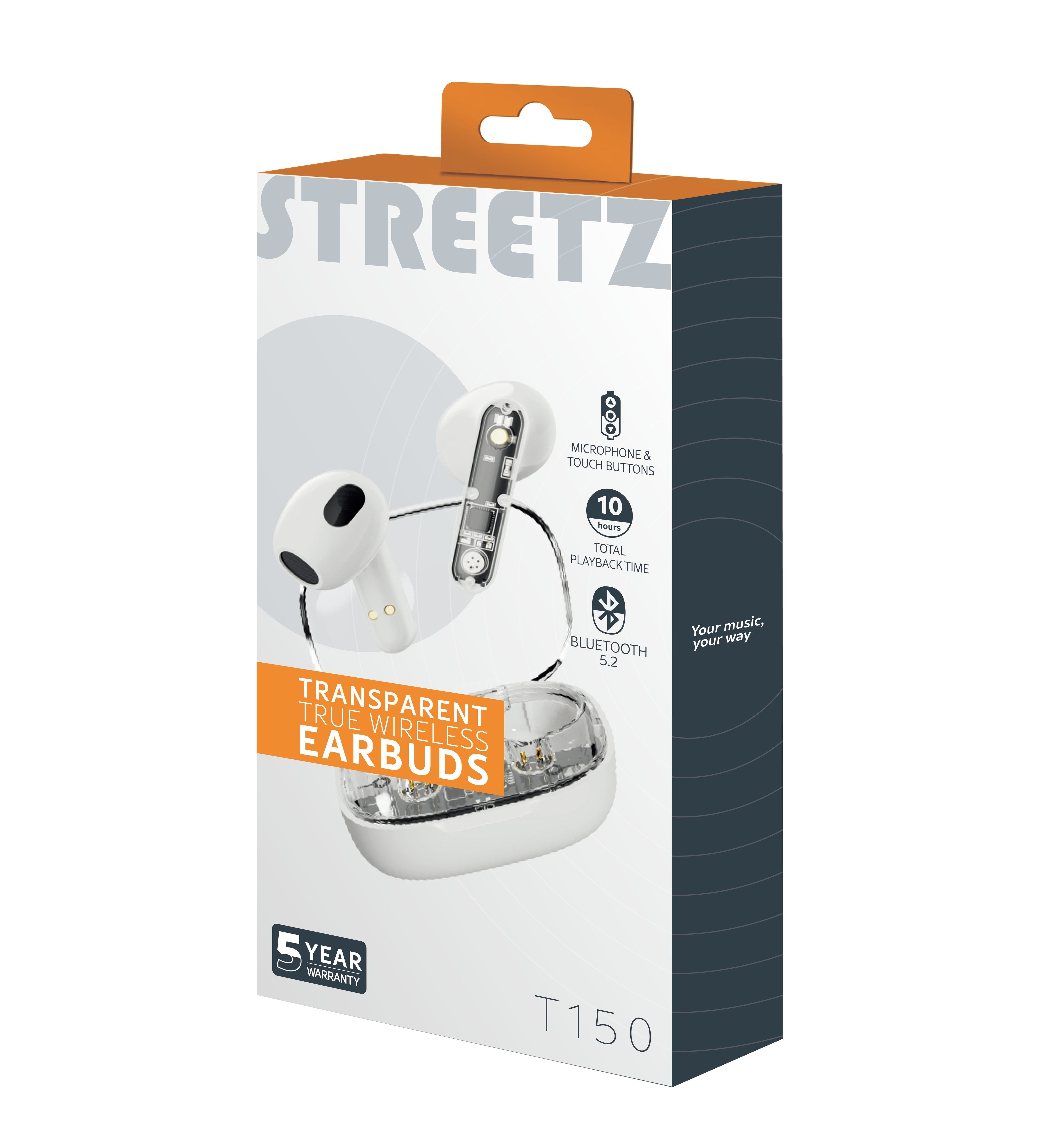 Streetz Bt Tws In-Ear KopfhRer Transparent Weiá