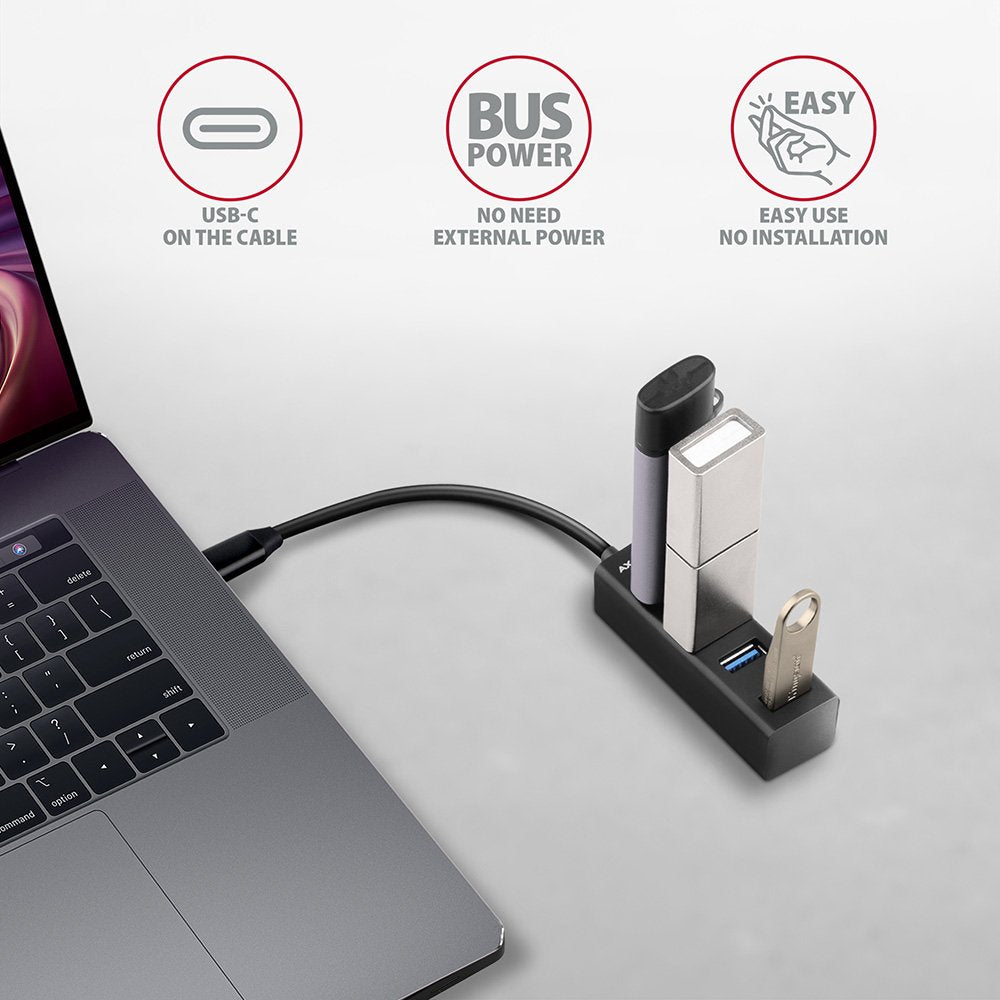 EAN 8595247905635 - Axagon HUE-M1C hub de interfaz USB 3.2 Gen 1 (3.1 Gen 1) Type-C 5000 Mbit/s Negro imagen 3