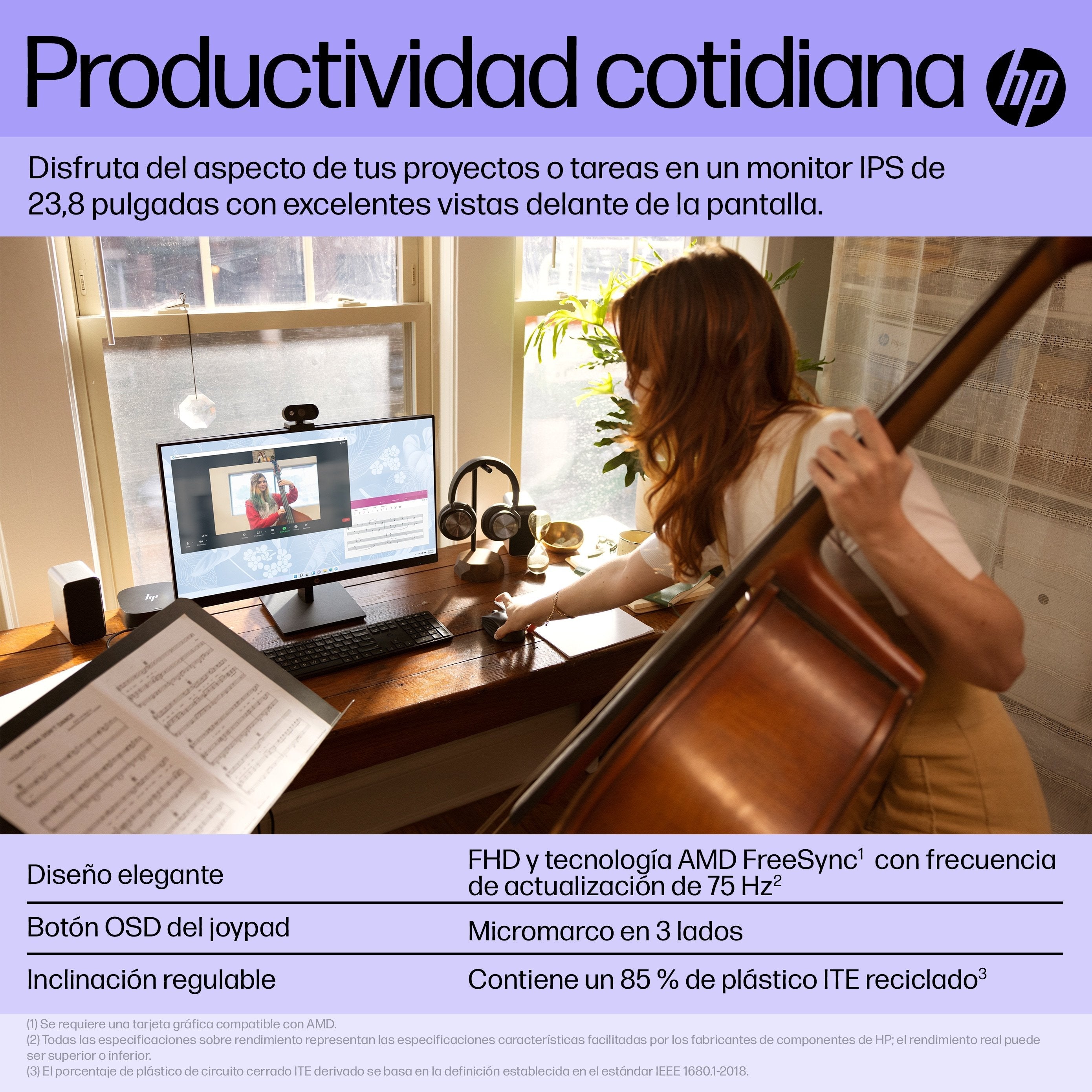 EAN 5715063139813 - HP V24i G5 FHD Monitor pantalla para PC 60,5 cm (23.8") 1920 x 1080 Pixeles Full HD LCD Negro imagen 2