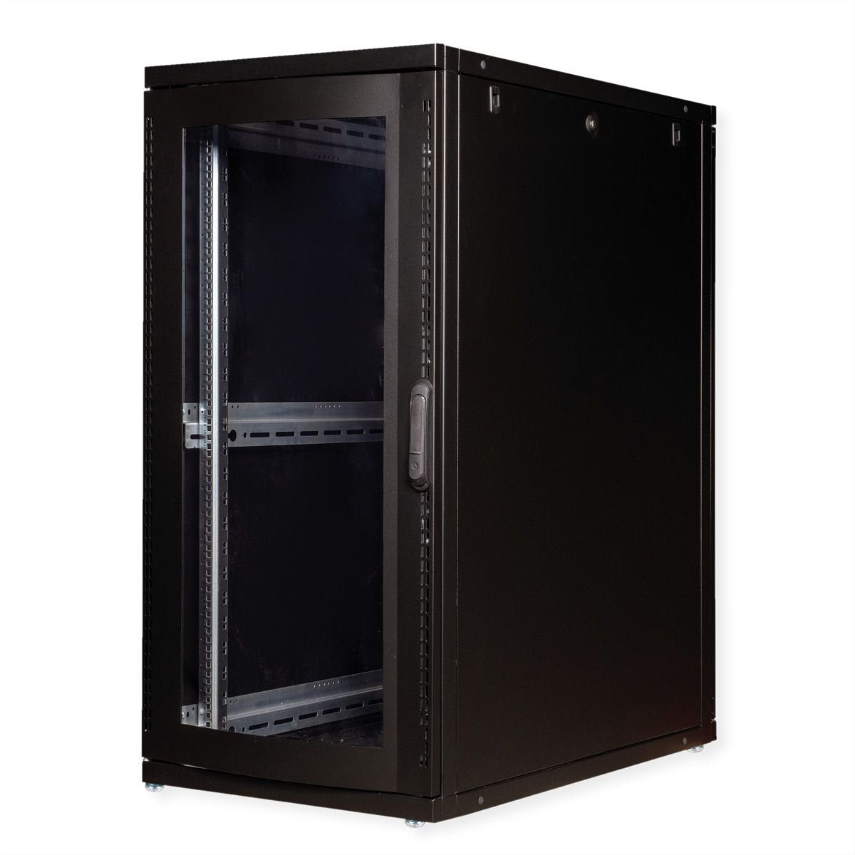 Roline 19-Zoll Serverschrank Pro 26 He, 600x1000 Bxt Schwarz Plexiglas
