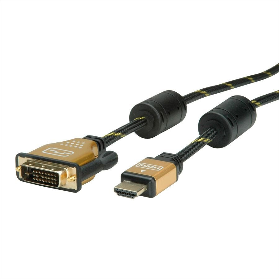 Roline Gold Monitorcable Dvi (24+1) - Hdmi, St St, 1 M
