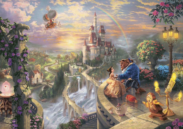 Puzzle Schmidt Spiele Thomas Kinkade Studios: Disney - Beauty And The Beast In Der Nostalgie Metalldose, 59926