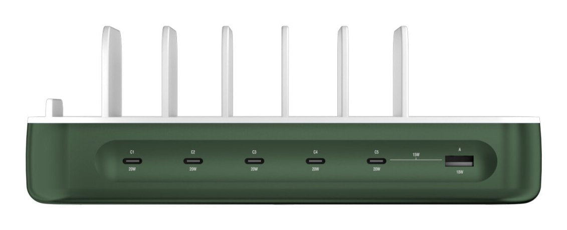 4smarts Ladestation Team 100w 5c 1a Inkl. 6 Cable, Grn