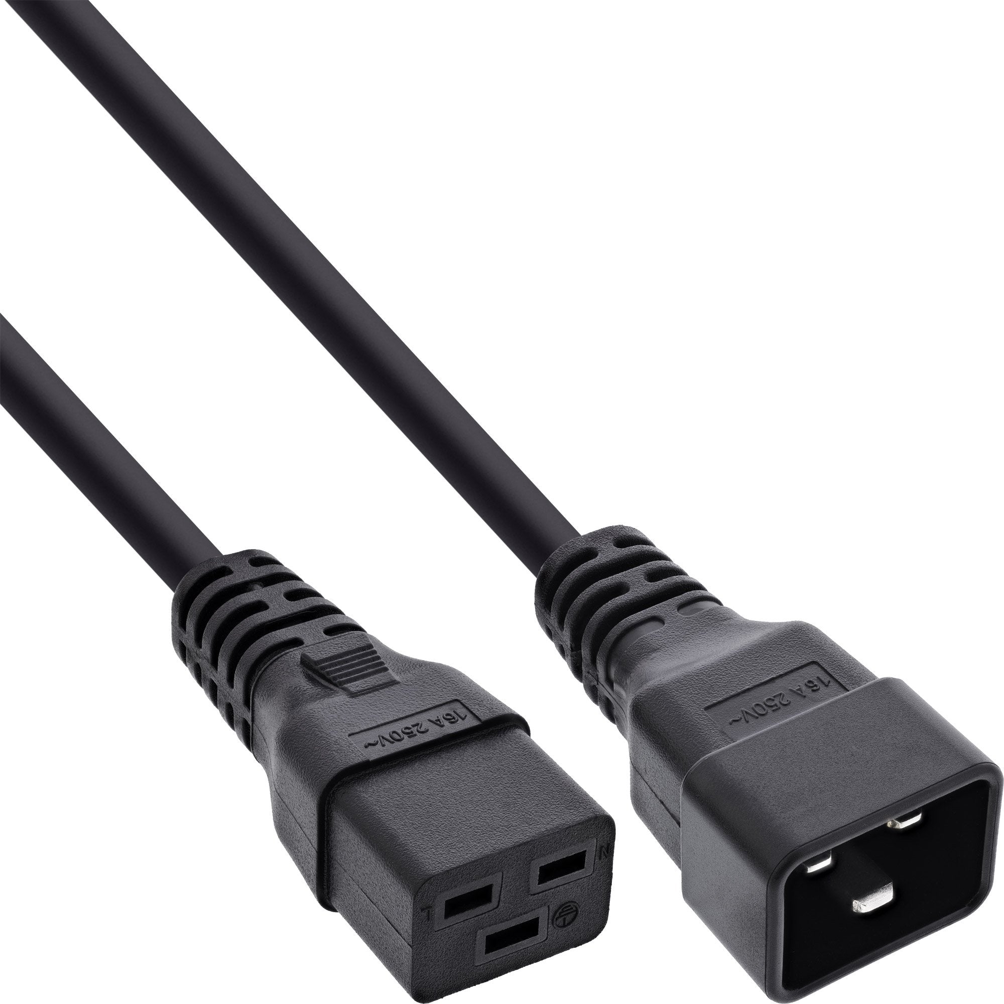Inline Cable De Alimentación C19 A C20 3 Pines Iec Macho A Hembra Negro 0,75 M