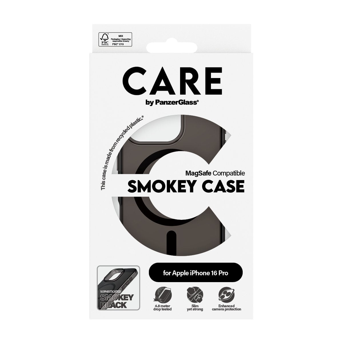 EAN 5715685004162 - PanzerGlass CARE™ by ® Urban Combat Case Smokey w. Black MagSafe iPhone 16 Pro funda para teléfono móvil  imagen 3