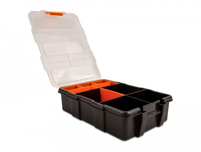 Sortimentsbox Mit 11 Fächern 220 X 155 X 60 Mm Naranja   Schwarz