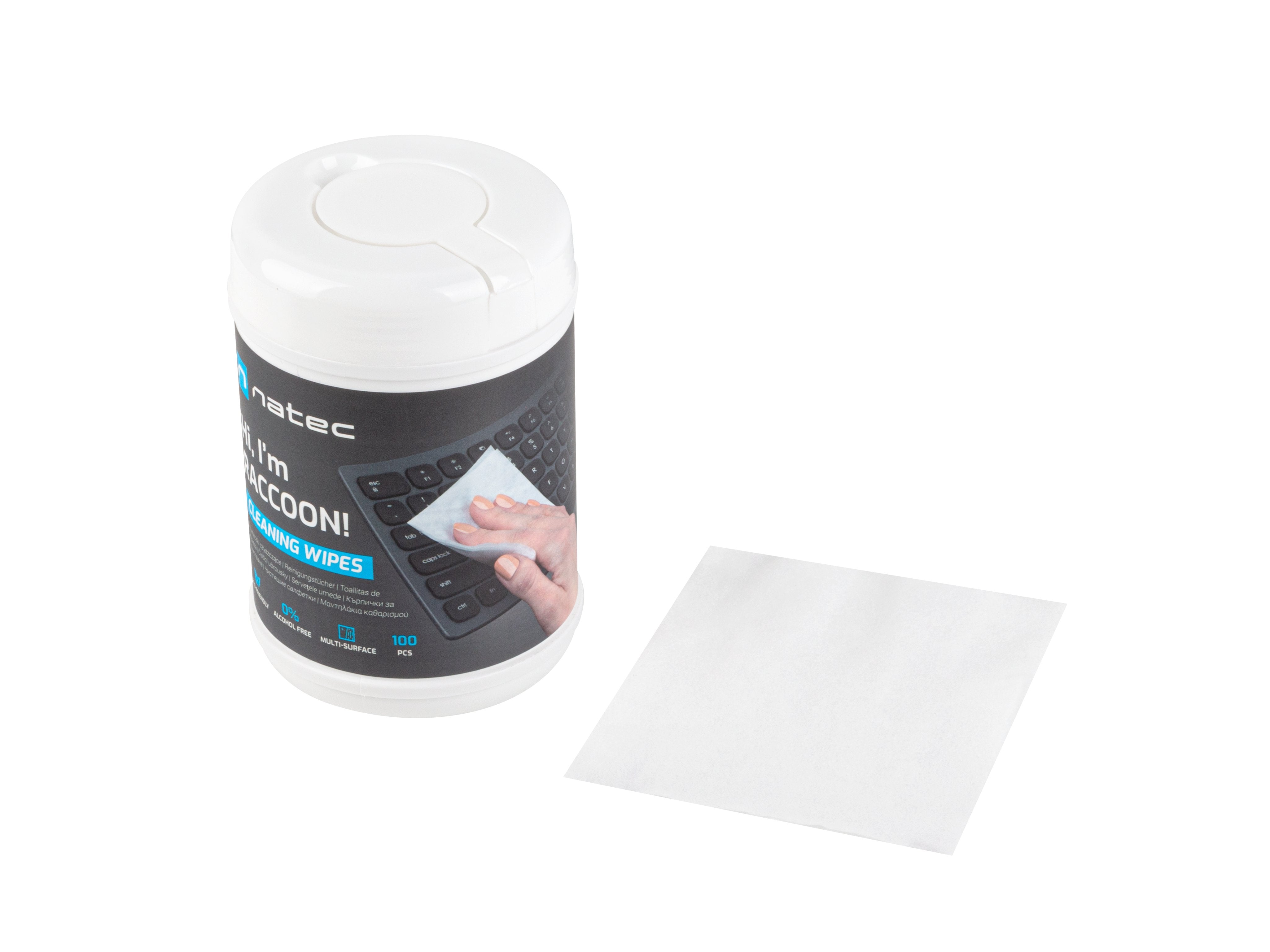 Toallitas Limpiadoras Natec Racoon 10x10 Cm Pack 100 Uds