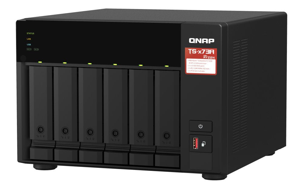 EAN 4711103084625 - QNAP TS-673A-SW5T servidor de almacenamiento NAS Torre Ryzen Embedded V1500B 8 GB DDR4 0 TB QNAP QTS Negr imagen 5