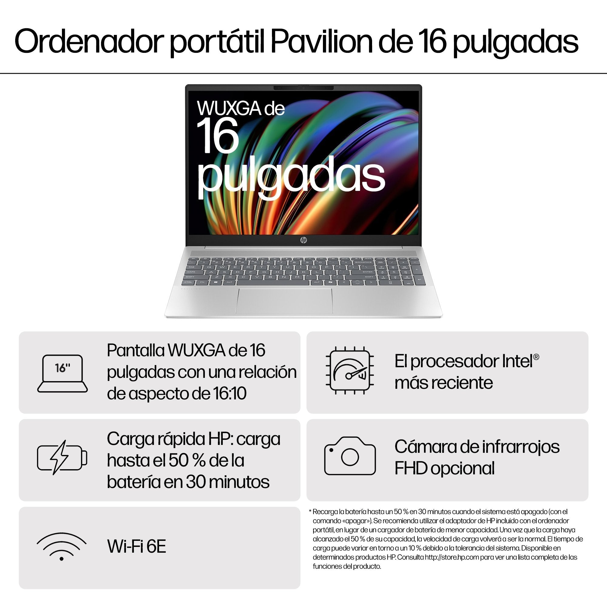 EAN 198701576389 - HP Pavilion 16-af0026ns Intel Core Ultra 7 155U Portátil 40,6 cm (16") 2K 16 GB LPDDR5x-SDRAM 1 TB SSD Wi- imagen 4