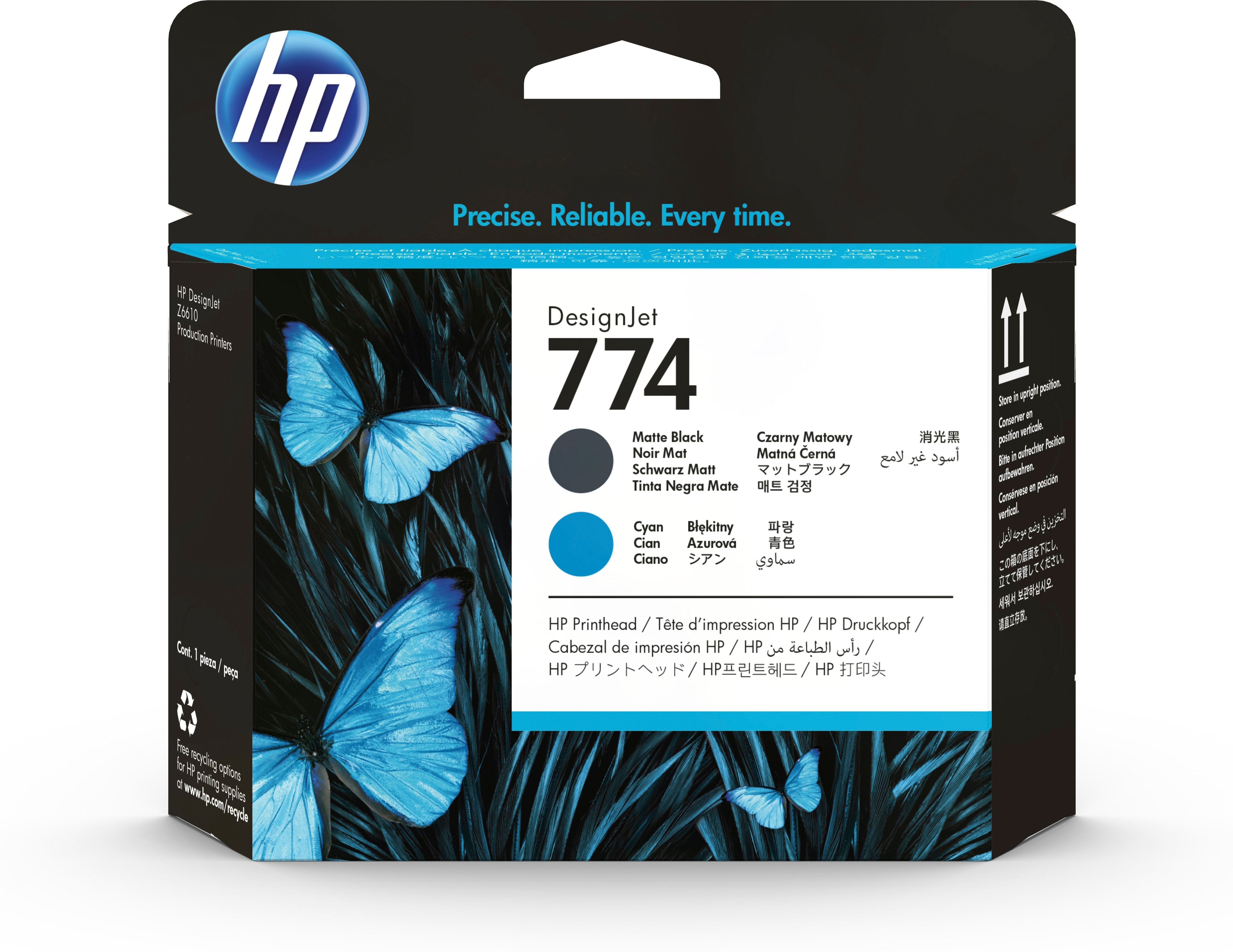 EAN 0192018596955 - HP 774 Matte Black/Cyan DesignJet Printhead cartucho de tinta 1 pieza(s) Original Negro mate, Cian imagen 1