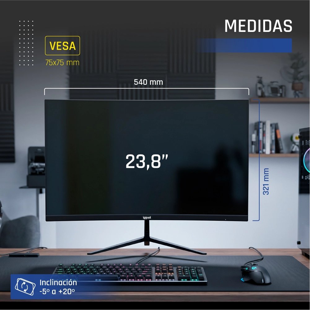 EAN 8435364319413 - iggual ML24S pantalla para PC 60,5 cm (23.8") 1920 x 1080 Pixeles Full HD LED Negro imagen 12