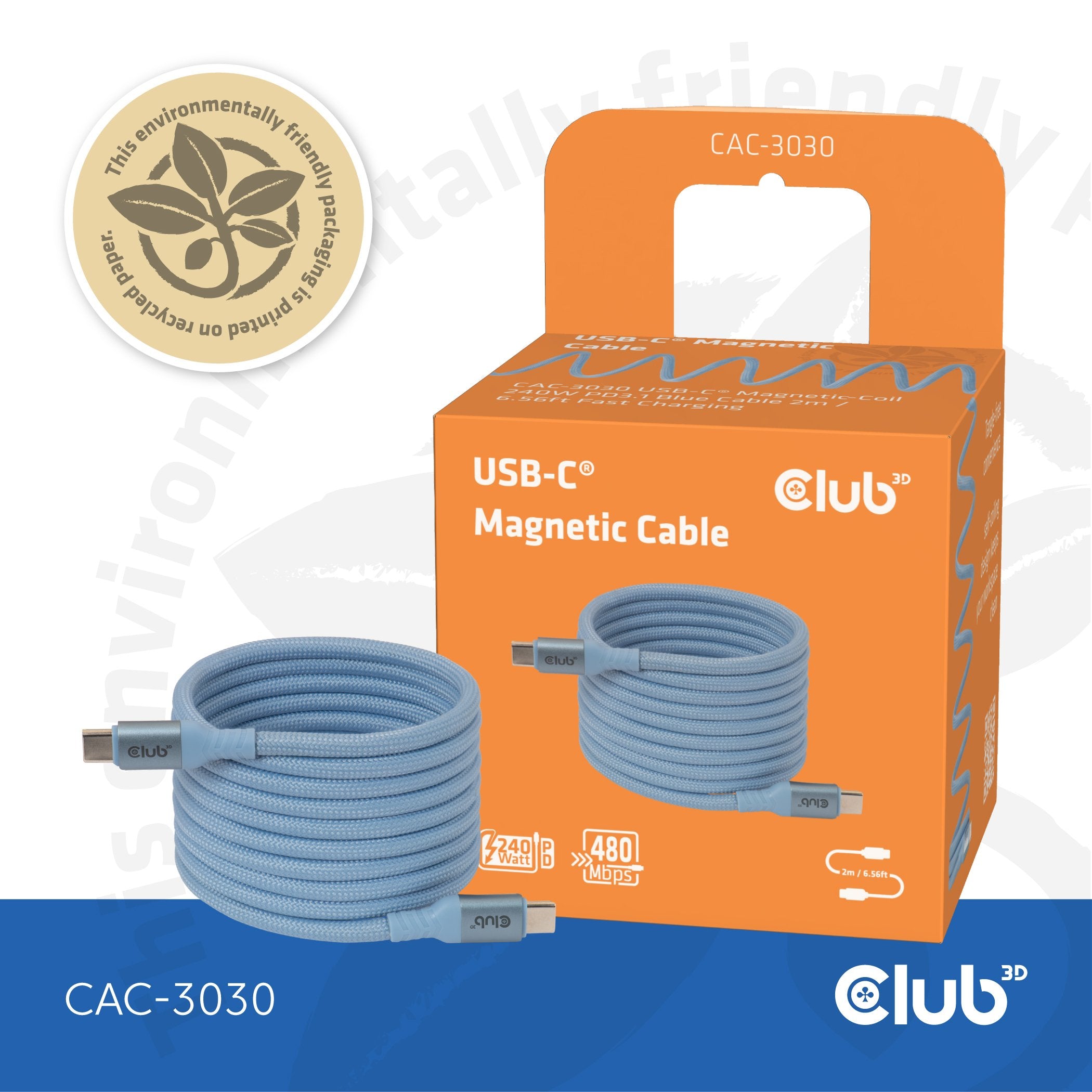 EAN 8719214473594 - CLUB3D CAC-3030 cable USB 2 m USB C Azul imagen 11