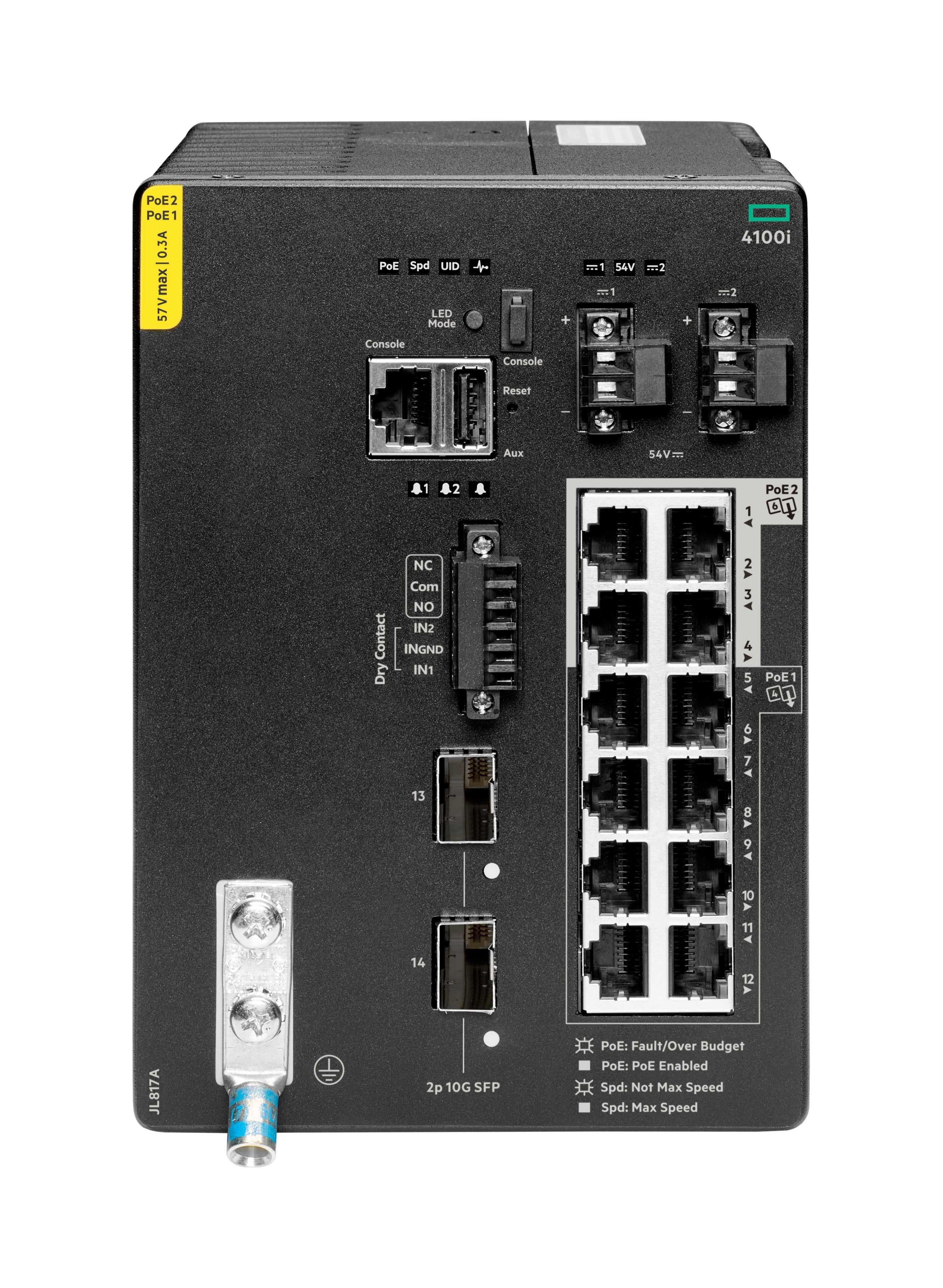 Hpe Aruba 4100i Switch 12g 8 Port Class 4 Poe And 4 Port Class 6 Poe 2 Sfp+ Layer 2 Web Gui Cli Netedit Rest Apis