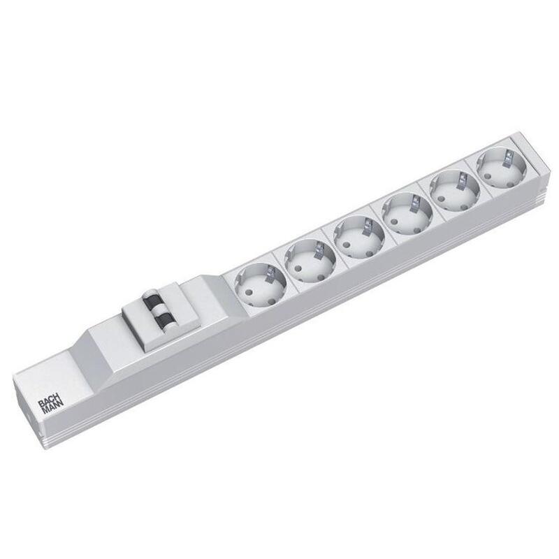 Bachmann 48,26cm 19zoll Steckdosenleiste 6xschutzkontakt 1x Leitungsschutzschalter 2m