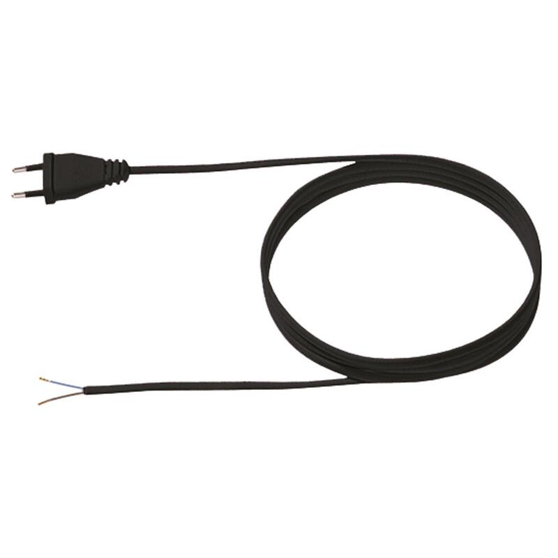 Bachmann Cable De Alimentación 2x0.75 2m Negro H03vvh2-F Clavija Europea Sin Embalaje