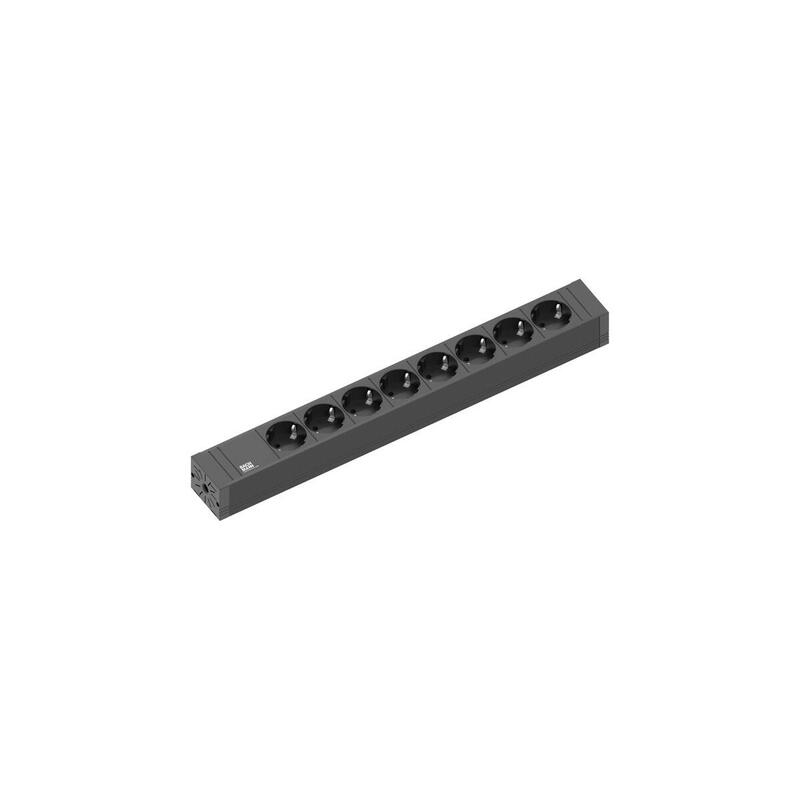 Bachmann Connect Line Interior 8ac Outlet(S) 2m Negro Base Múltiple, Regleta Negro, Negro, 438 Mm, 52 Mm, 53 Mm, 2 M