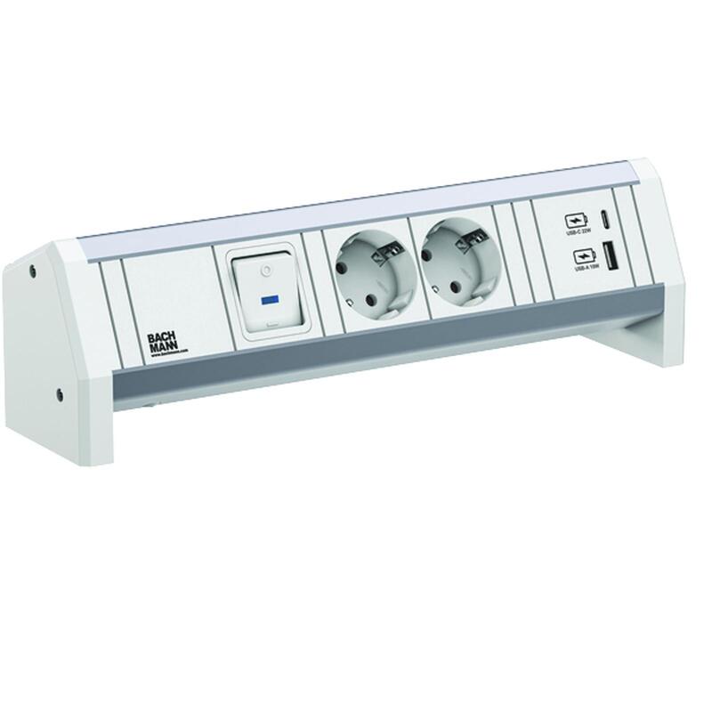 Bachmann Desk 2xcee7 3 1xschalter 1xusb A C 22w Gst18 Ral9010